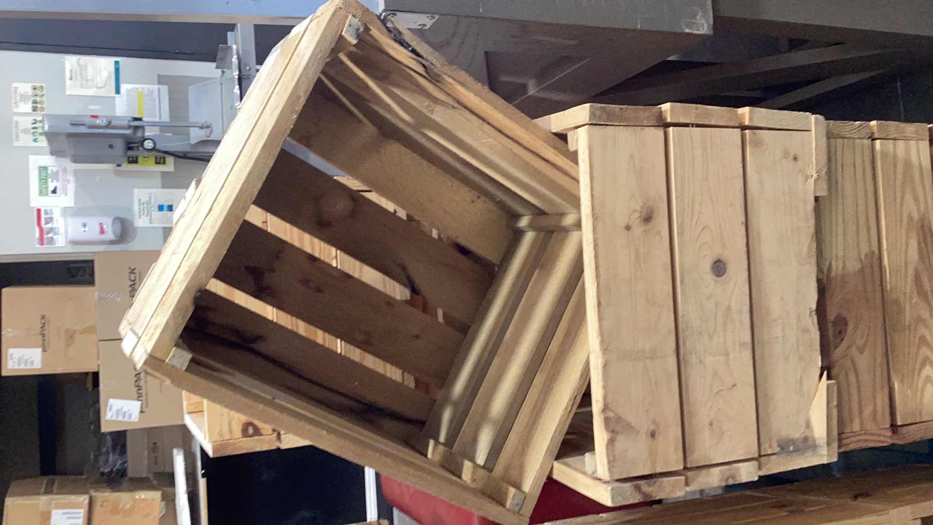 Photo 1 of FOUR SEPARATE WOODEN CRATES 15” X 17” H 12”