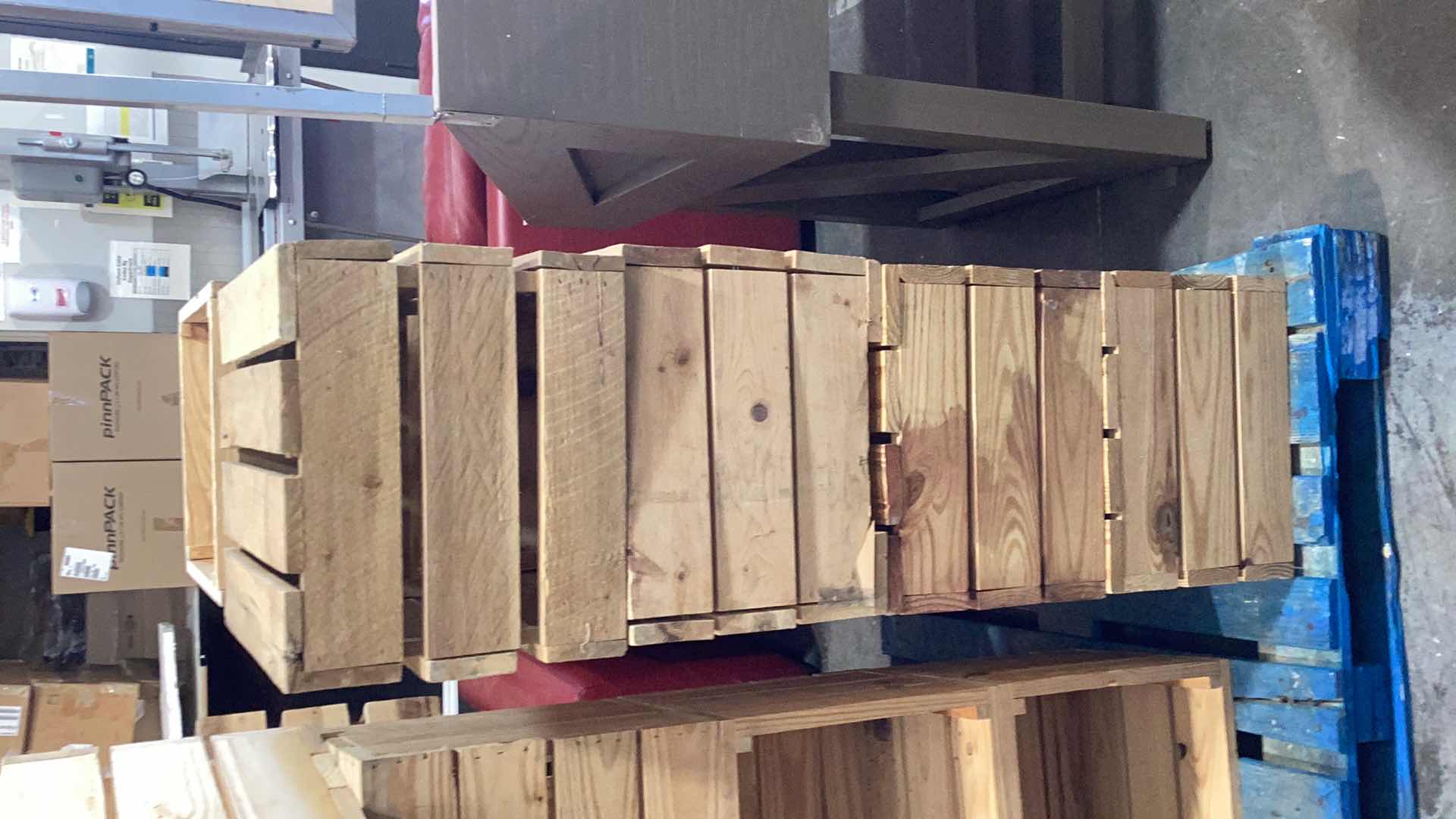 Photo 1 of FOUR SEPARATE WOODEN CRATES 15” X 17” H 12”