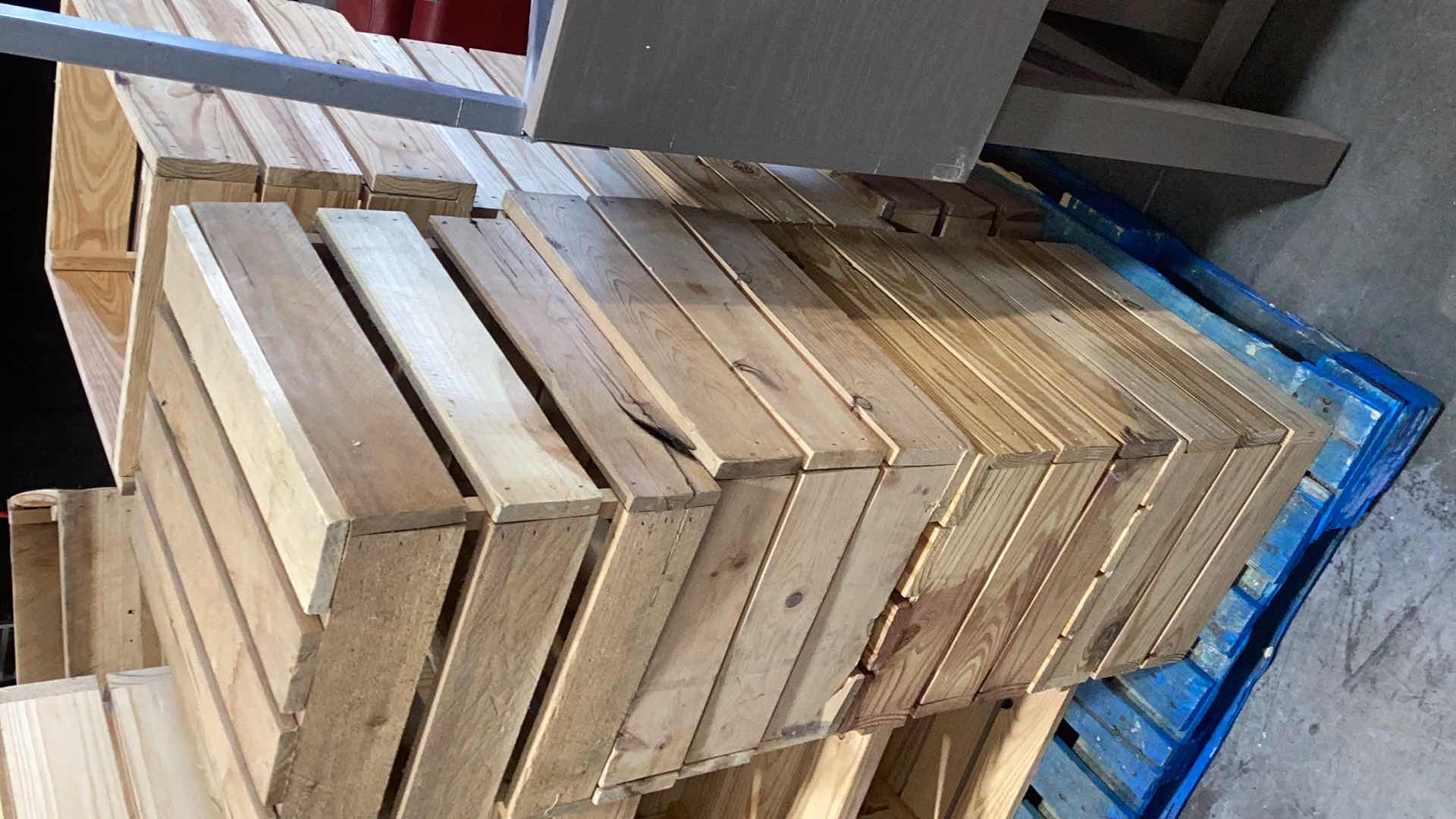 Photo 1 of FOUR SEPARATE WOODEN CRATES 15” X 17” H 12”