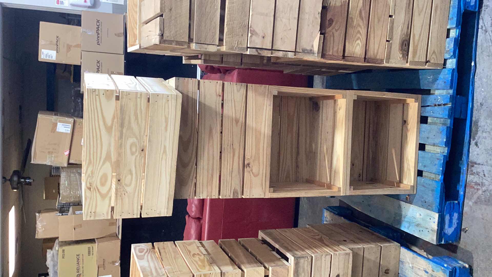 Photo 1 of TWO WOODEN CRATES, THREE ARE TOGETHER 18” X 12” H 45”