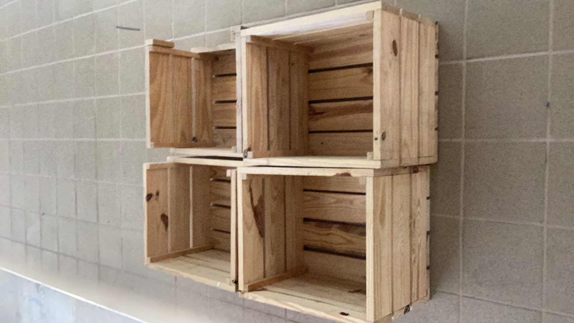 Photo 1 of FOUR WOODEN CRATES 15” X 18” H 12”