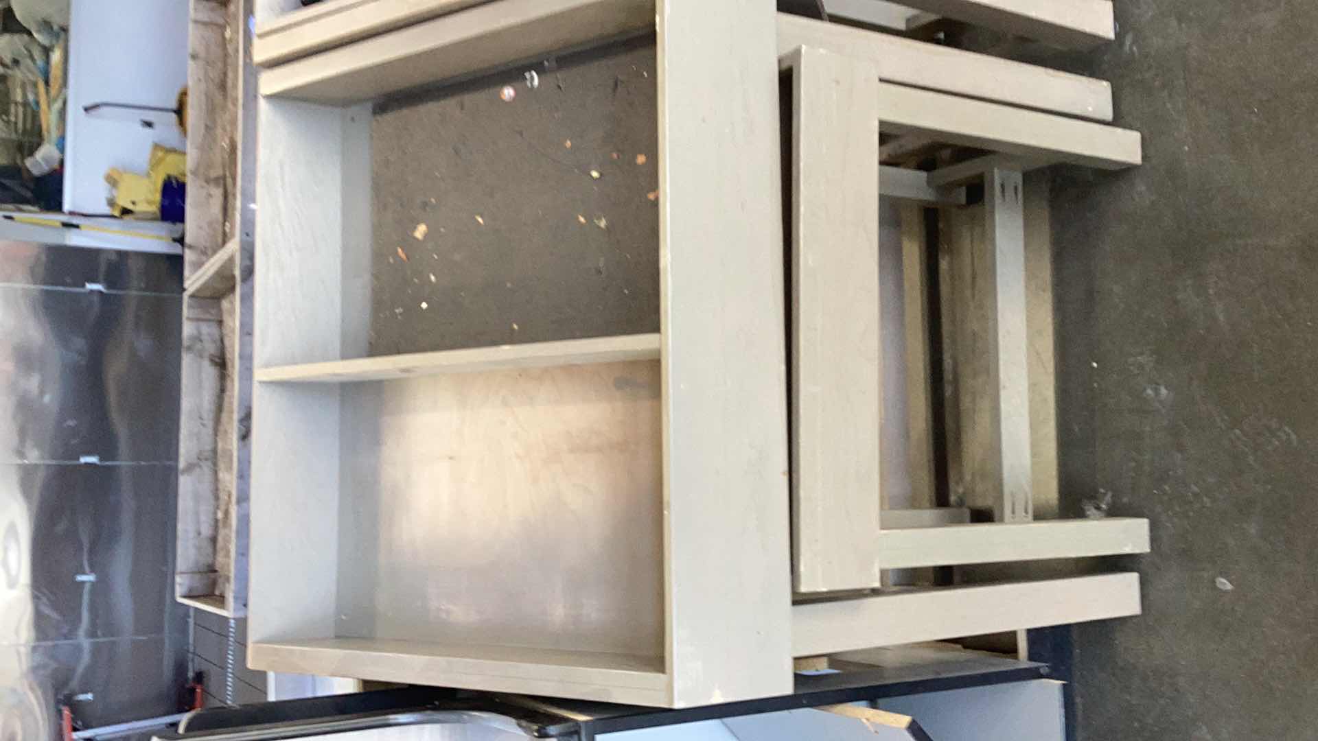 Photo 1 of TWO PIECE WOODEN ANGLED FRUIT DISPLAY STAND WITH PAD AND SEPARATOR 36” X 28” H 37”