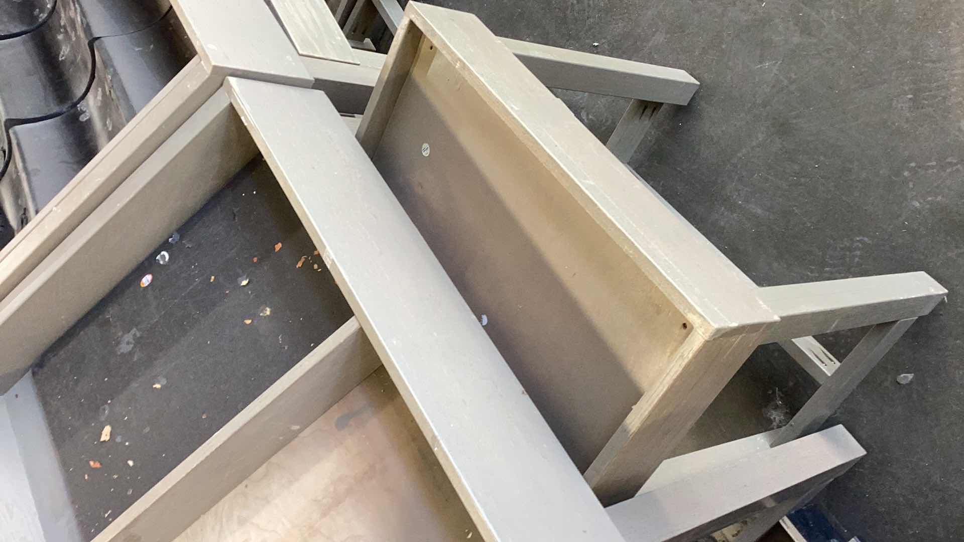 Photo 1 of TWO PIECE WOODEN ANGLED FRUIT DISPLAY STAND WITH PAD AND SEPARATOR 36” X 28” H 37”