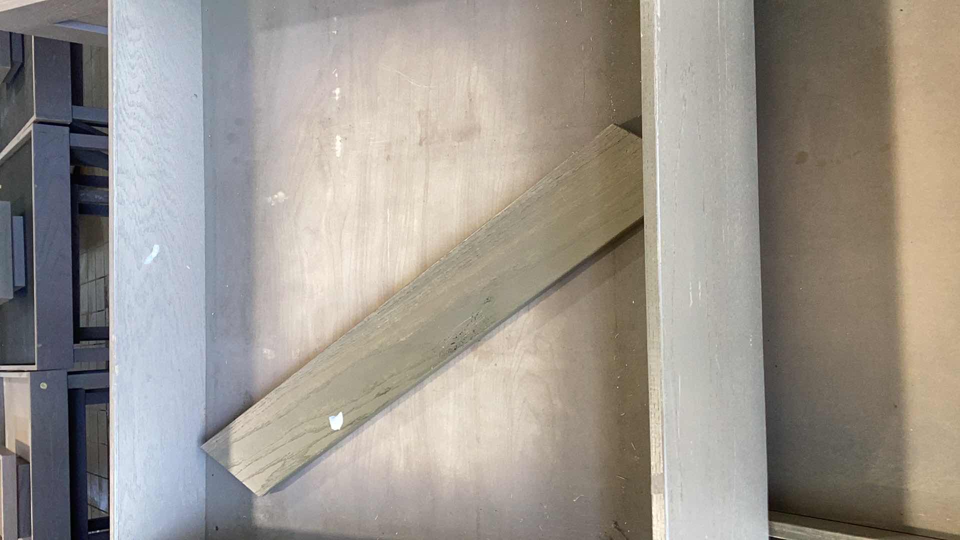 Photo 1 of TWO PIECE WOODEN ANGLED FRUIT DISPLAY STAND WITH SEPARATOR 36” X 28” H 37”