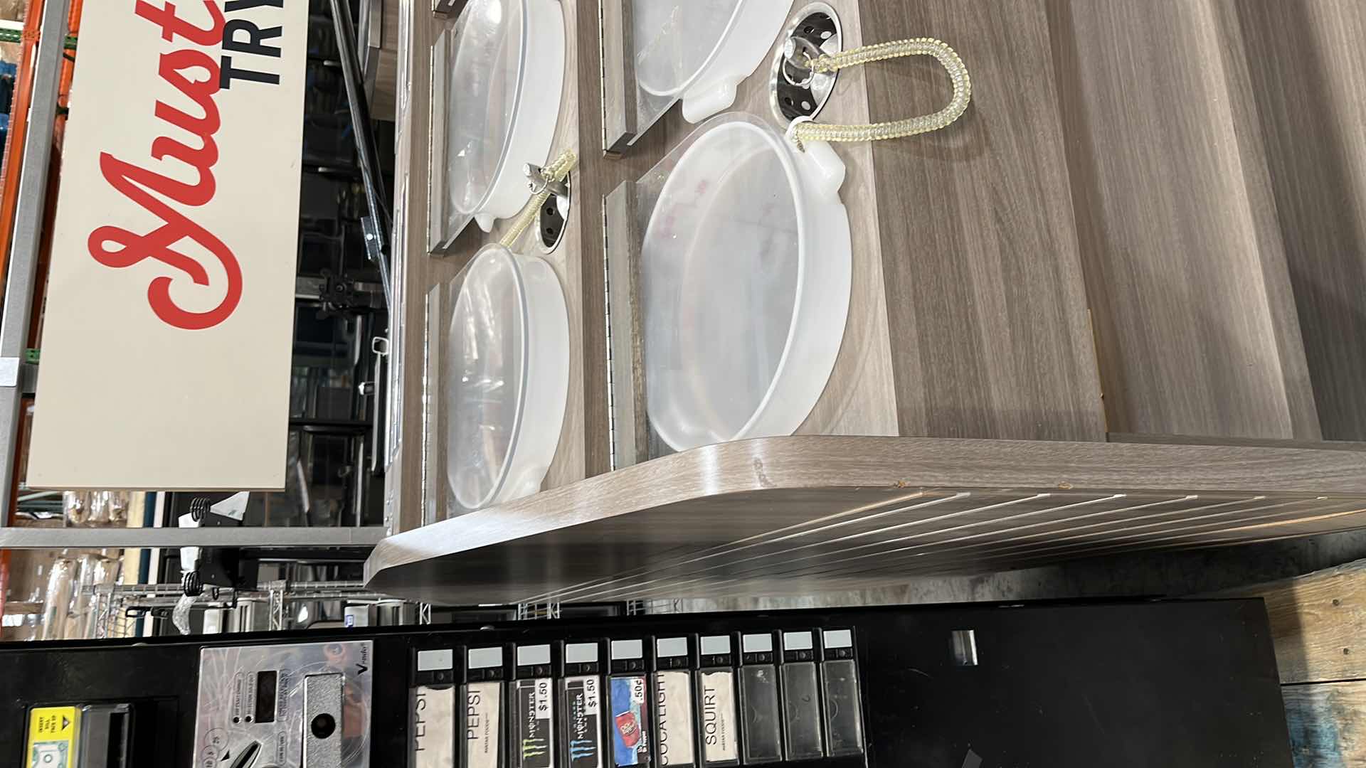 Photo 1 of BULK FOODS DRY MERCHANDIZER 12 BINS/ SCOOPS W SHELVING/COUNTER SPACE 66.25” X 59” H 68"