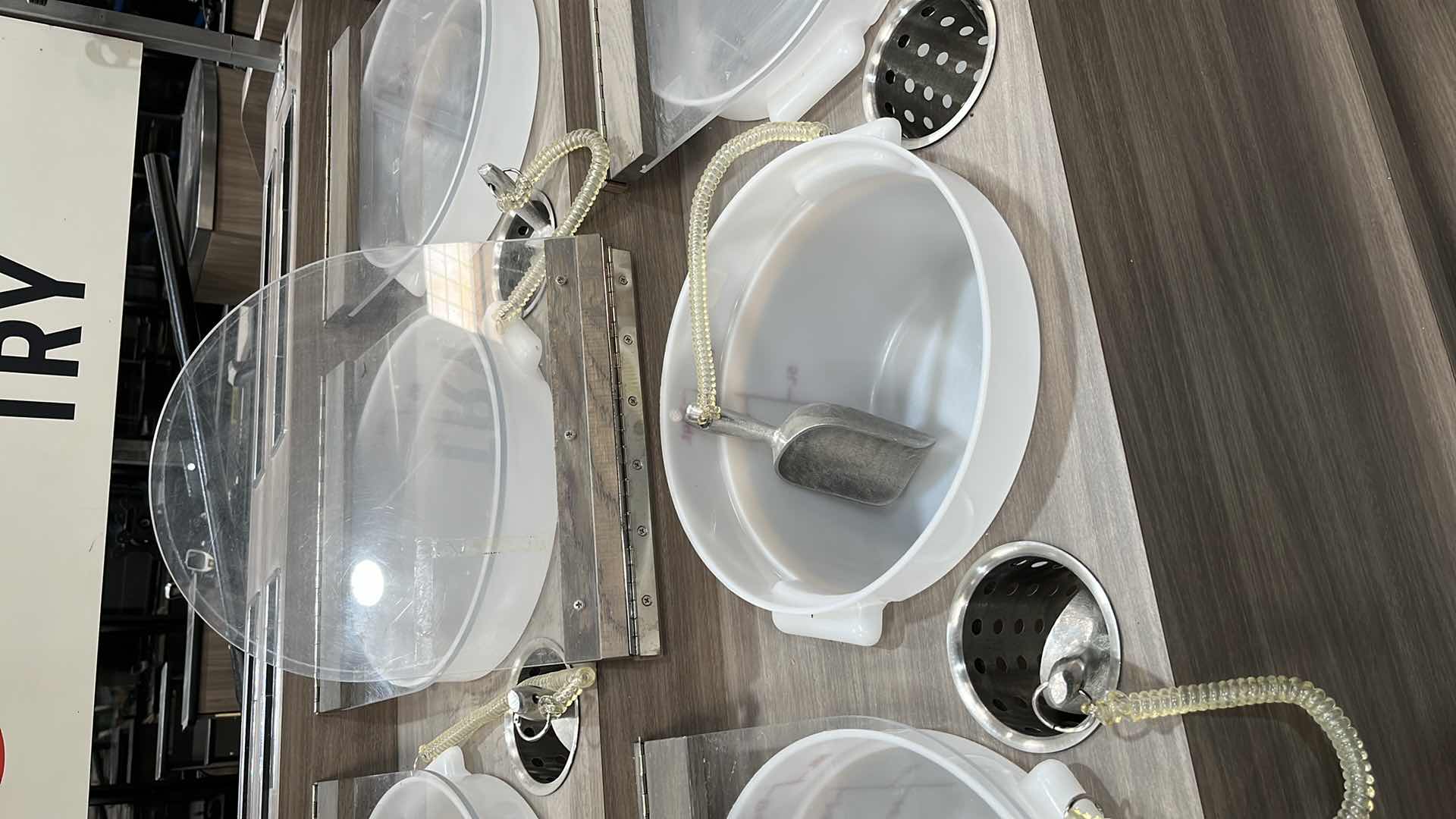 Photo 1 of BULK FOODS DRY MERCHANDIZER 12 BINS/ SCOOPS W SHELVING/COUNTER SPACE 66.25” X 59” H 68"