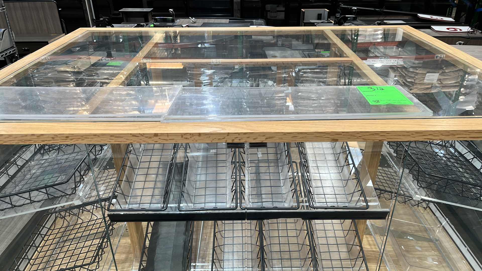 Photo 1 of DRY BAKERY MERCHANDIZER DISPLAY CASE W GLASS DOORS 42.75” X 61” H 60.25"