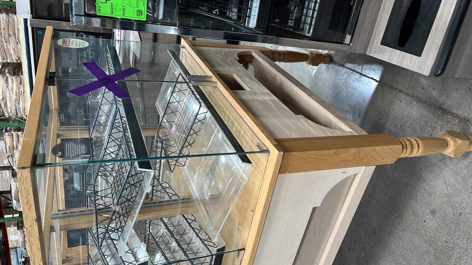 Photo 1 of DRY BAKERY MERCHANDIZER DISPLAY CASE W GLASS DOORS 42.75” X 61” H 60.25"