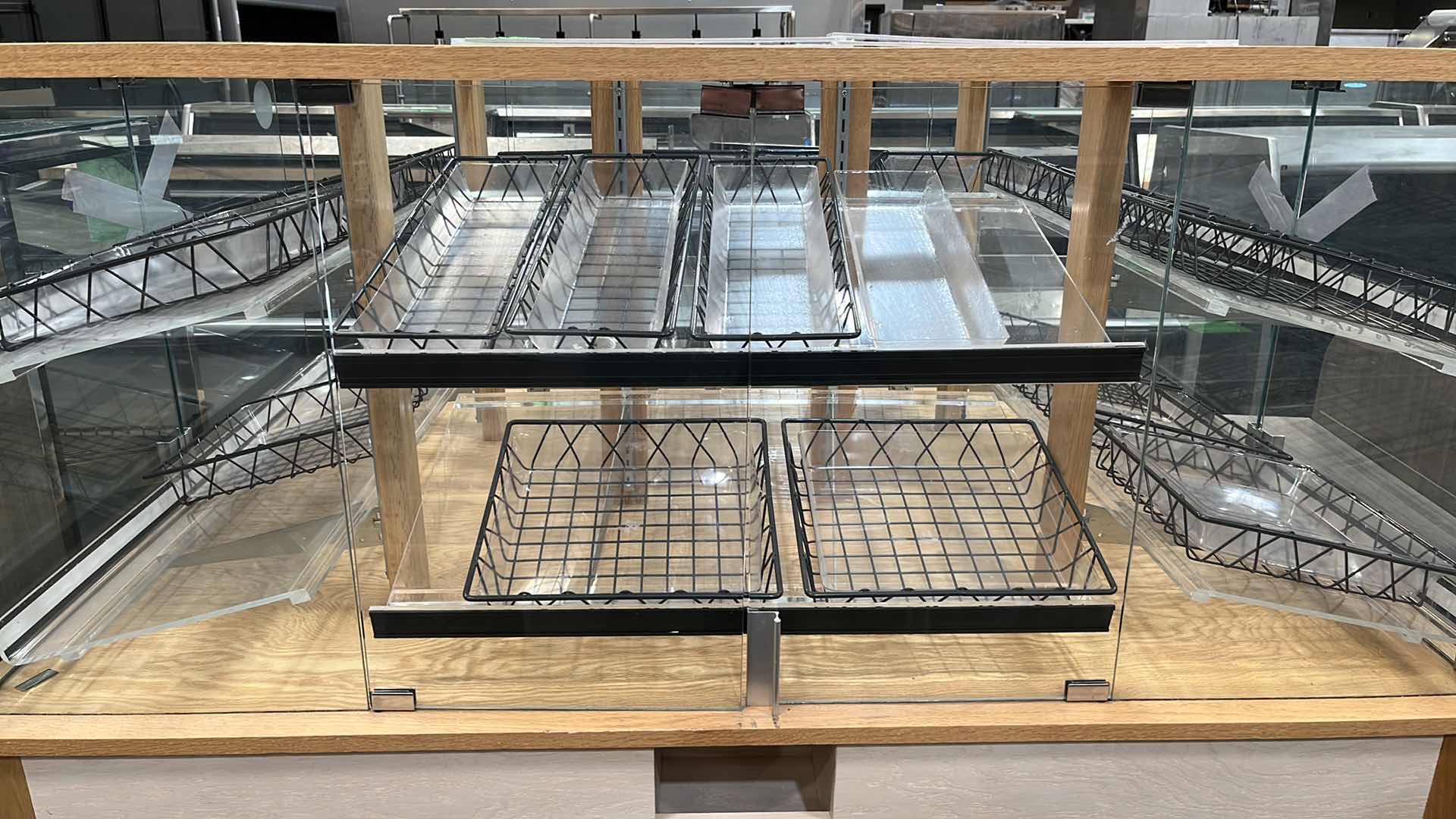 Photo 1 of DRY BAKERY MERCHANDIZER DISPLAY CASE W GLASS DOORS 42.75” X 61” H 60.25"
