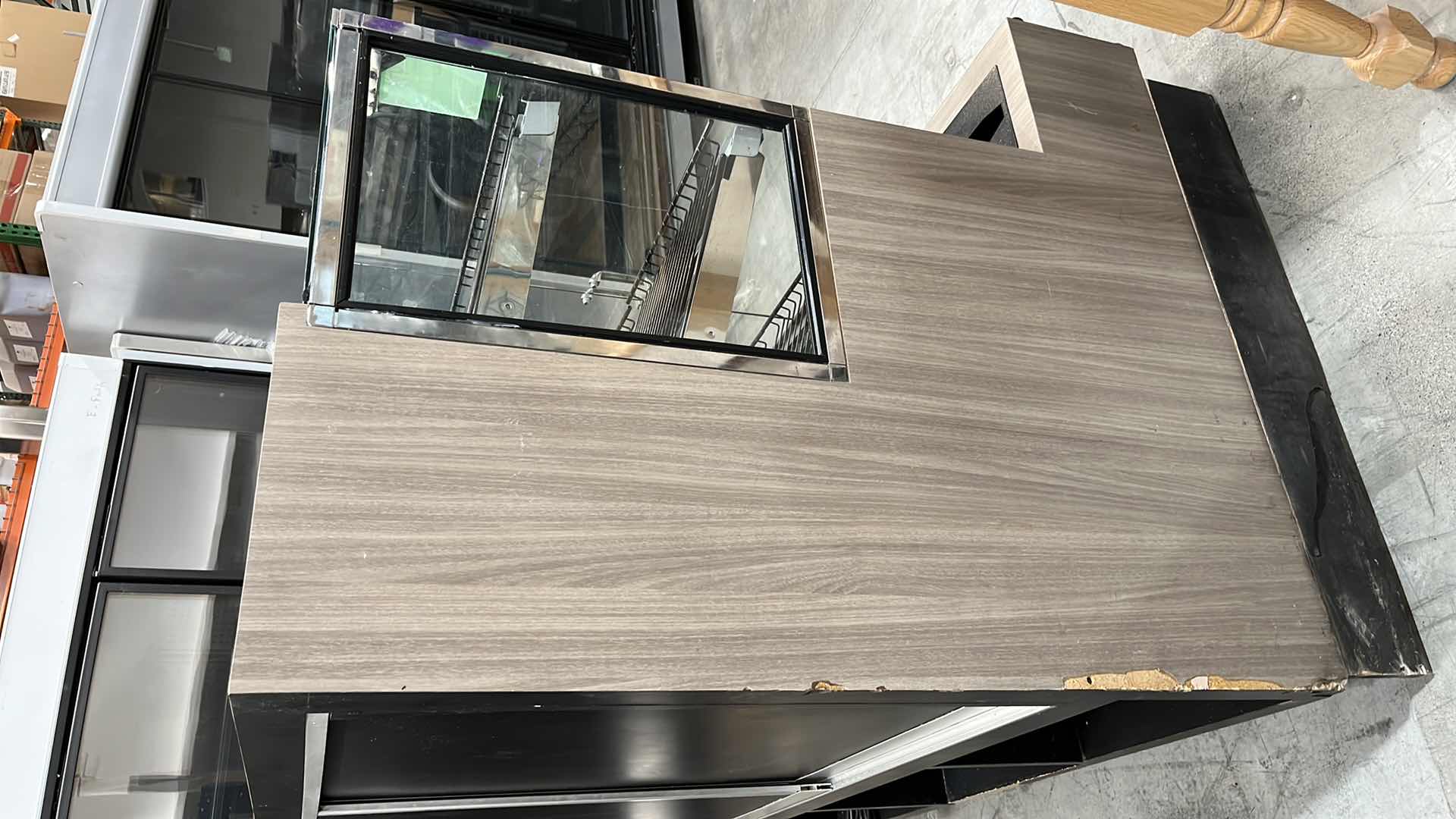 Photo 1 of MERCHANDIZER DISPLAY CASE W GLASS DOORS & LED POWER SUPPLY 44” X 58.5” H 56.25”