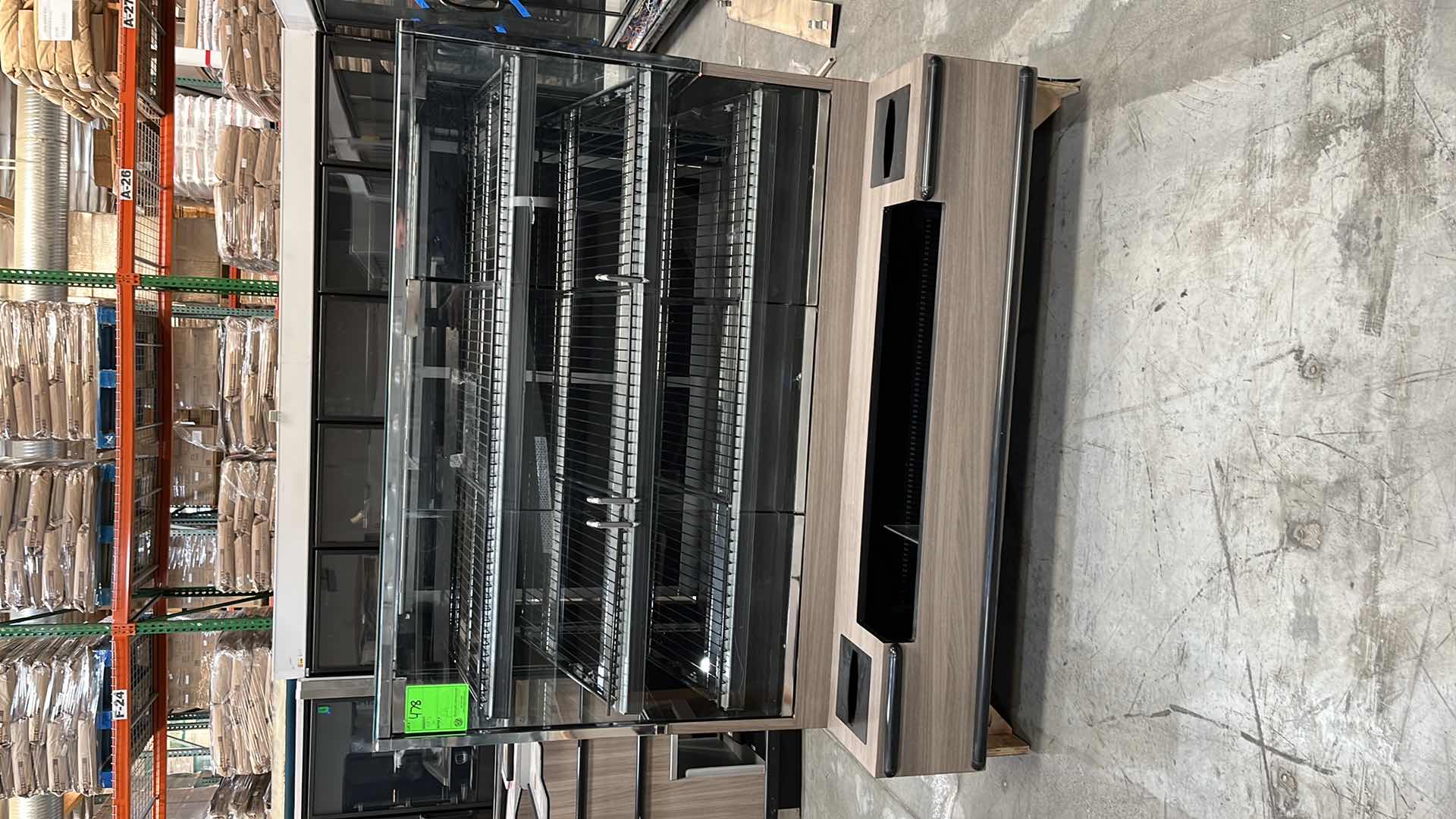 Photo 1 of MERCHANDIZER DISPLAY CASE W GLASS DOORS & LED POWER SUPPLY 44” X 58.5” H 56.25”