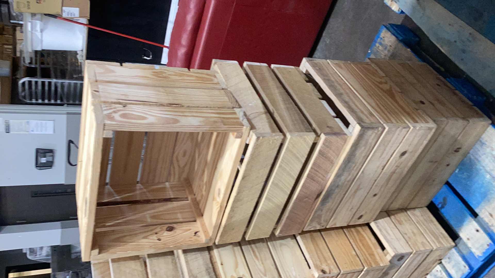 Photo 2 of FOUR SEPARATE WOODEN CRATES 18” X 15” H 12”