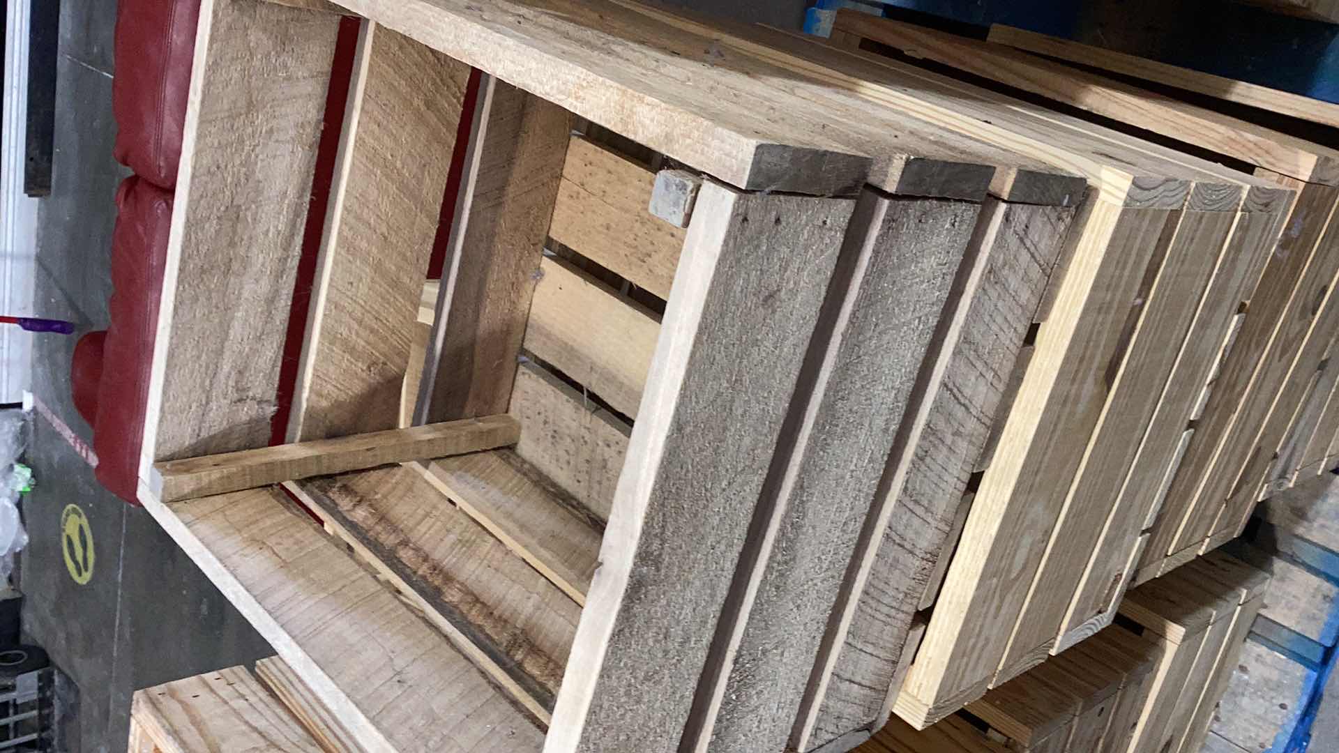 Photo 1 of FOUR SEPARATE WOODEN CRATES 15” X 17” H 13”