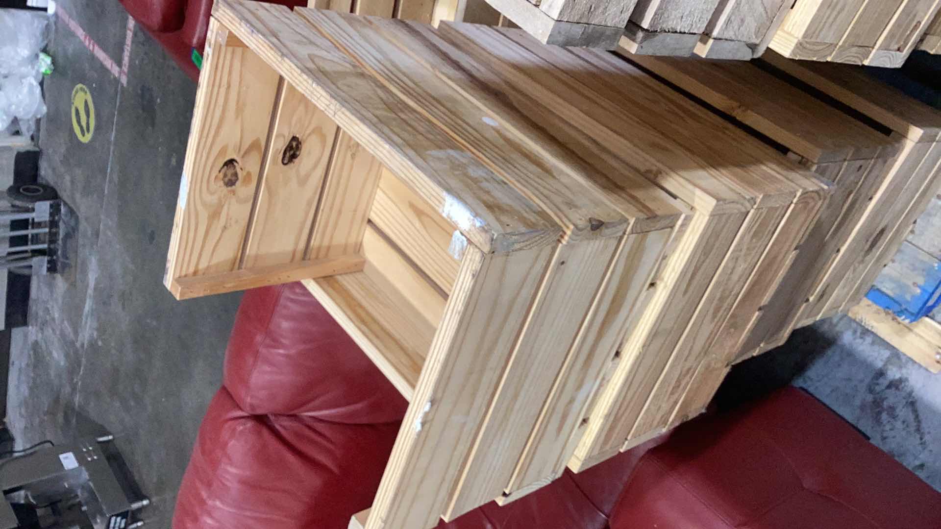 Photo 1 of FOUR SEPARATE WOODEN CRATES 14” X 18” H 12”