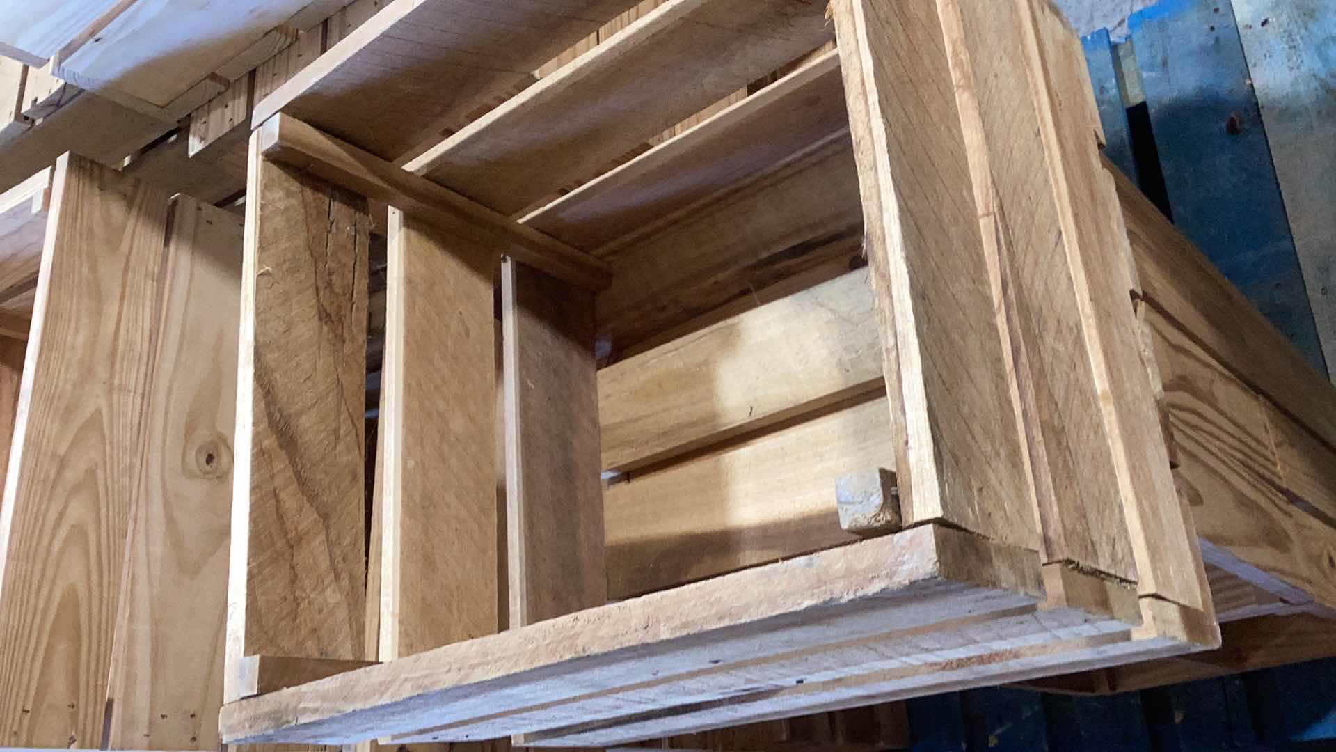 Photo 3 of TWO WOODEN CRATES TWO ARE ATTACHED 12” X 15” H 36”