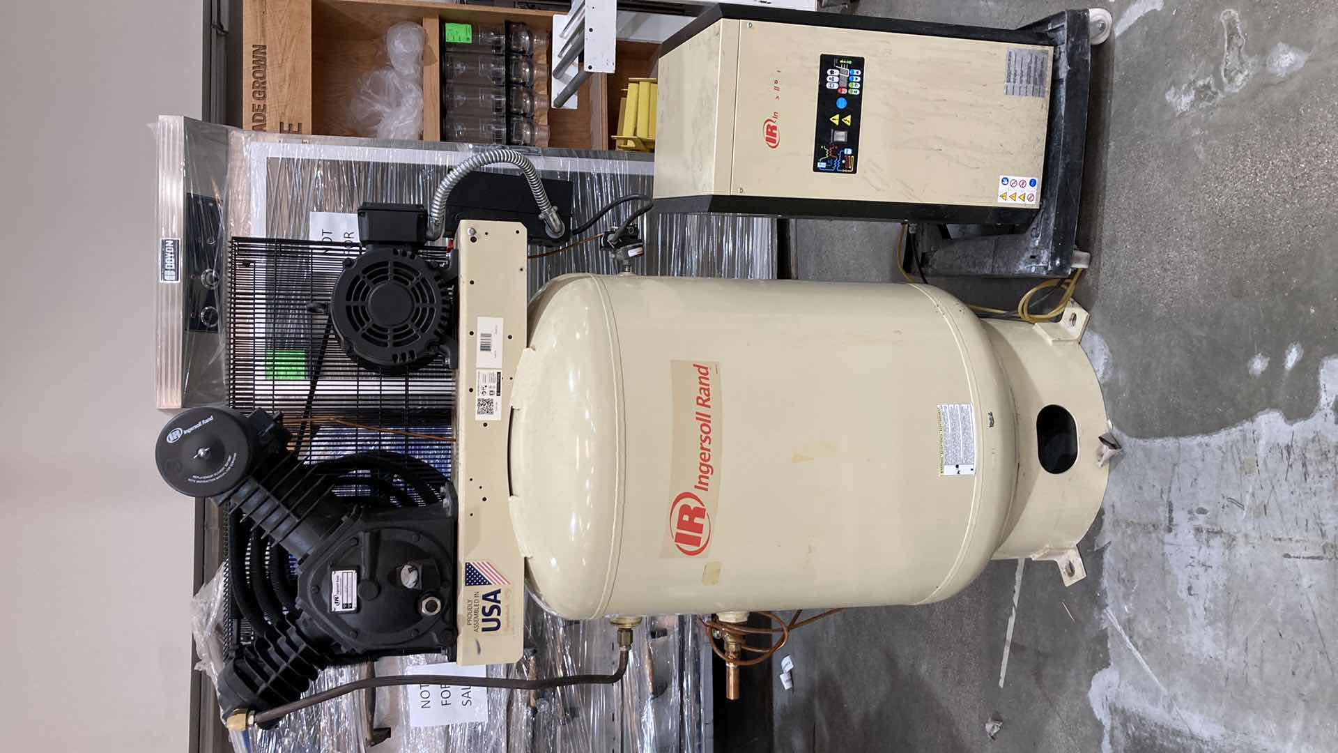 Photo 1 of INGERSOLL RAND COMPRESSOR MODEL 2545k10-V & INGERSOLL HIGH TEMP AIR DRYER MODEL D102IT