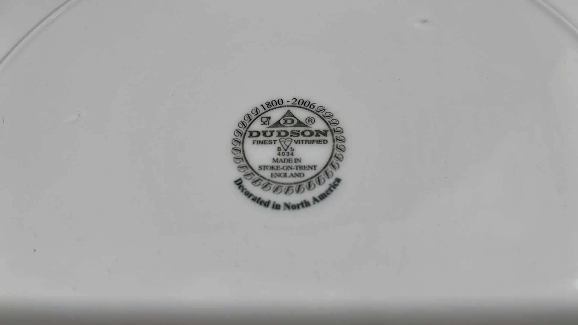 Photo 3 of DUDSON FINEST VITRIFIED CHINA SET OF 8, 12.5”