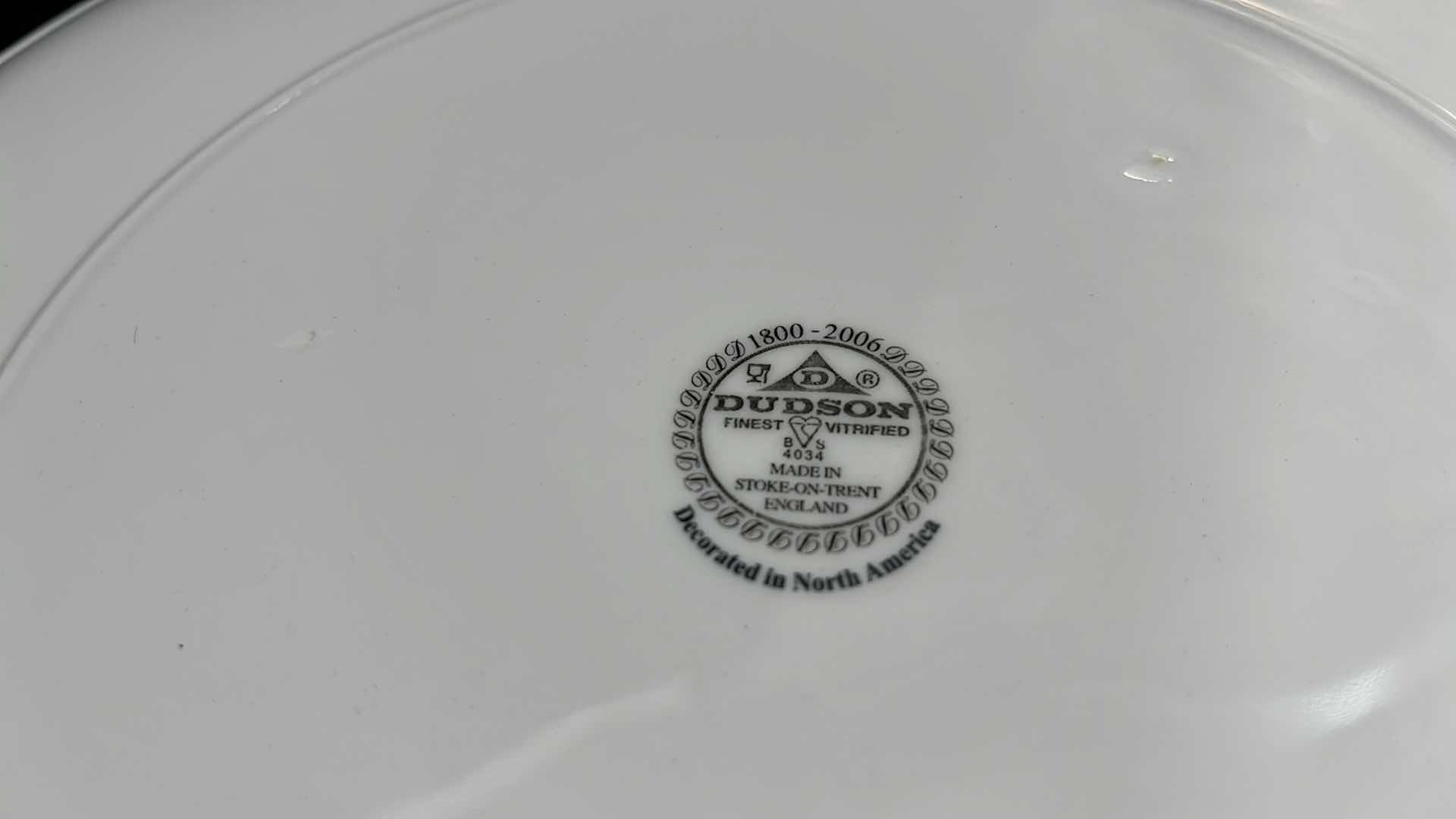 Photo 1 of DUDSON FINEST VITRIFIED CHINA SET OF 8, 12.5”