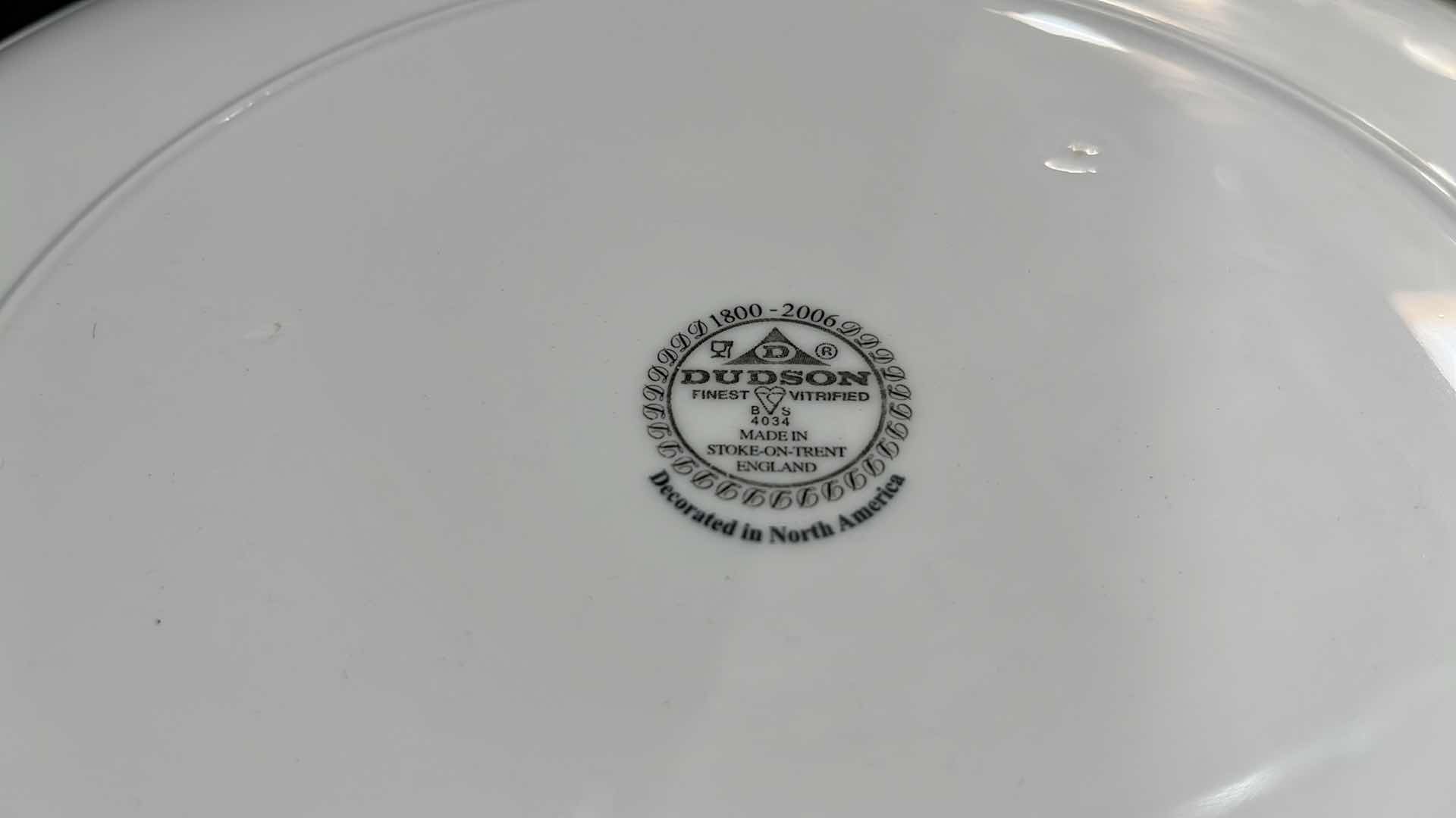 Photo 1 of DUDSON FINEST VITRIFIED CHINA SET OF 8, 12.5”