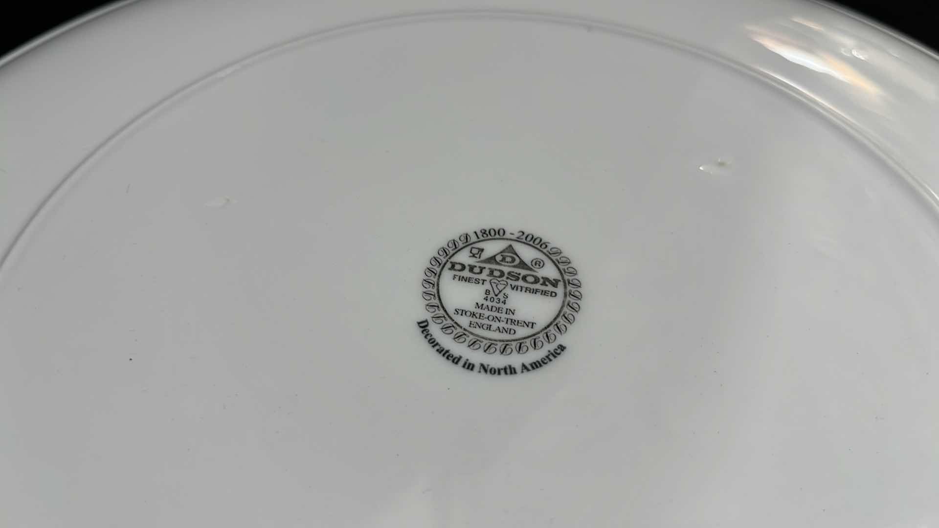 Photo 1 of DUDSON FINEST VITRIFIED CHINA SET OF 8, 12.5”