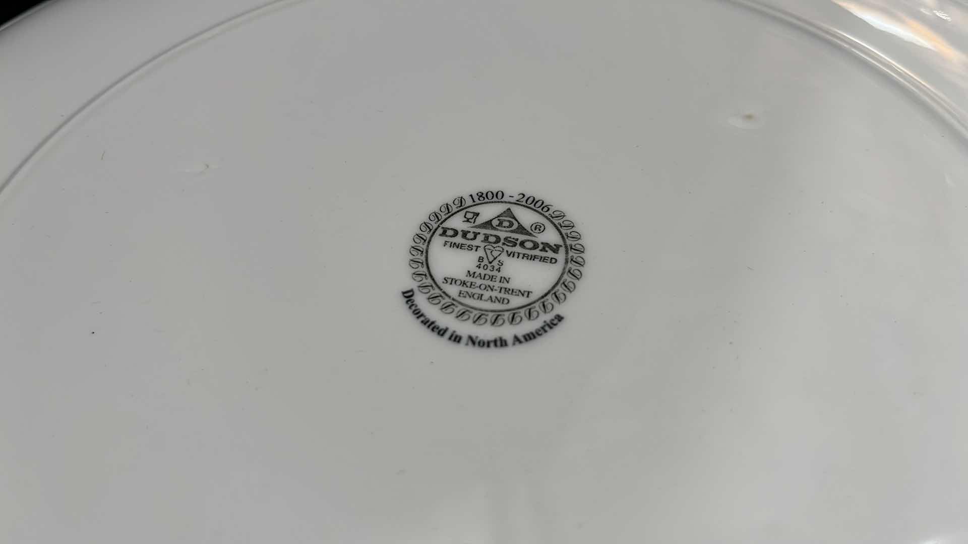 Photo 1 of DUDSON FINEST VITRIFIED CHINA SET OF 8, 12.5”