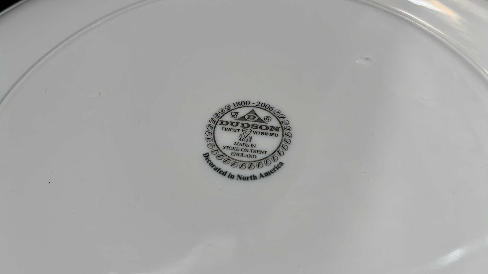 Photo 3 of DUDSON FINEST VITRIFIED CHINA SET OF 8, 12.5”