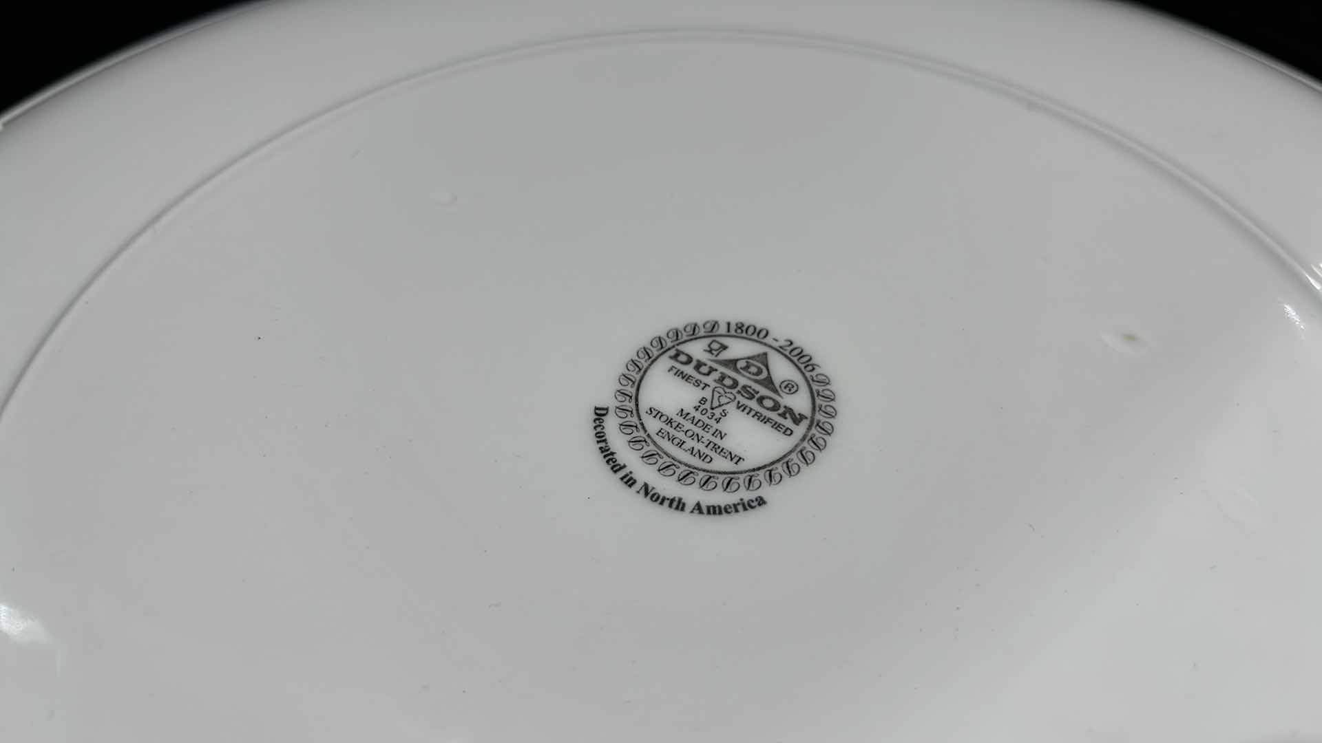 Photo 1 of DUDSON FINEST VITRIFIED CHINA SET OF 8, 12.5”