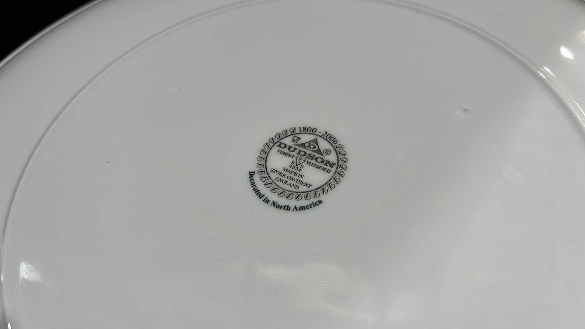 Photo 1 of DUDSON FINEST VITRIFIED CHINA SET OF 8, 12.5”