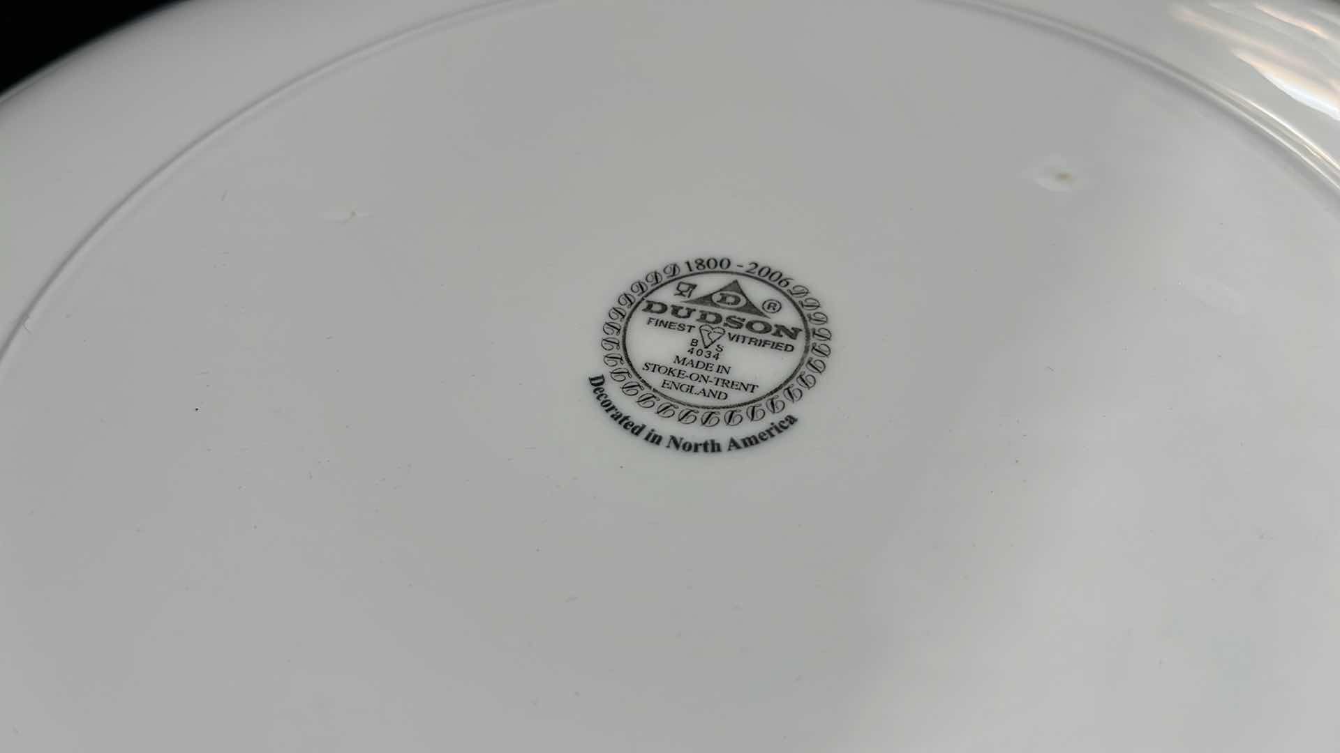 Photo 3 of DUDSON FINEST VITRIFIED CHINA SET OF 8, 12.5”