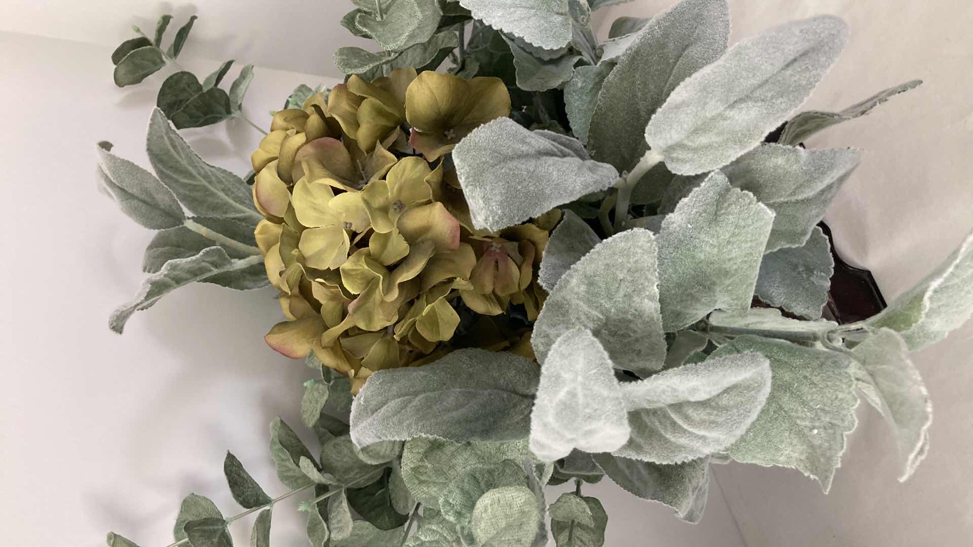 Photo 1 of FAUX SAGE PLANT FLORAL TIN PLANTER 8” X 8” H8”