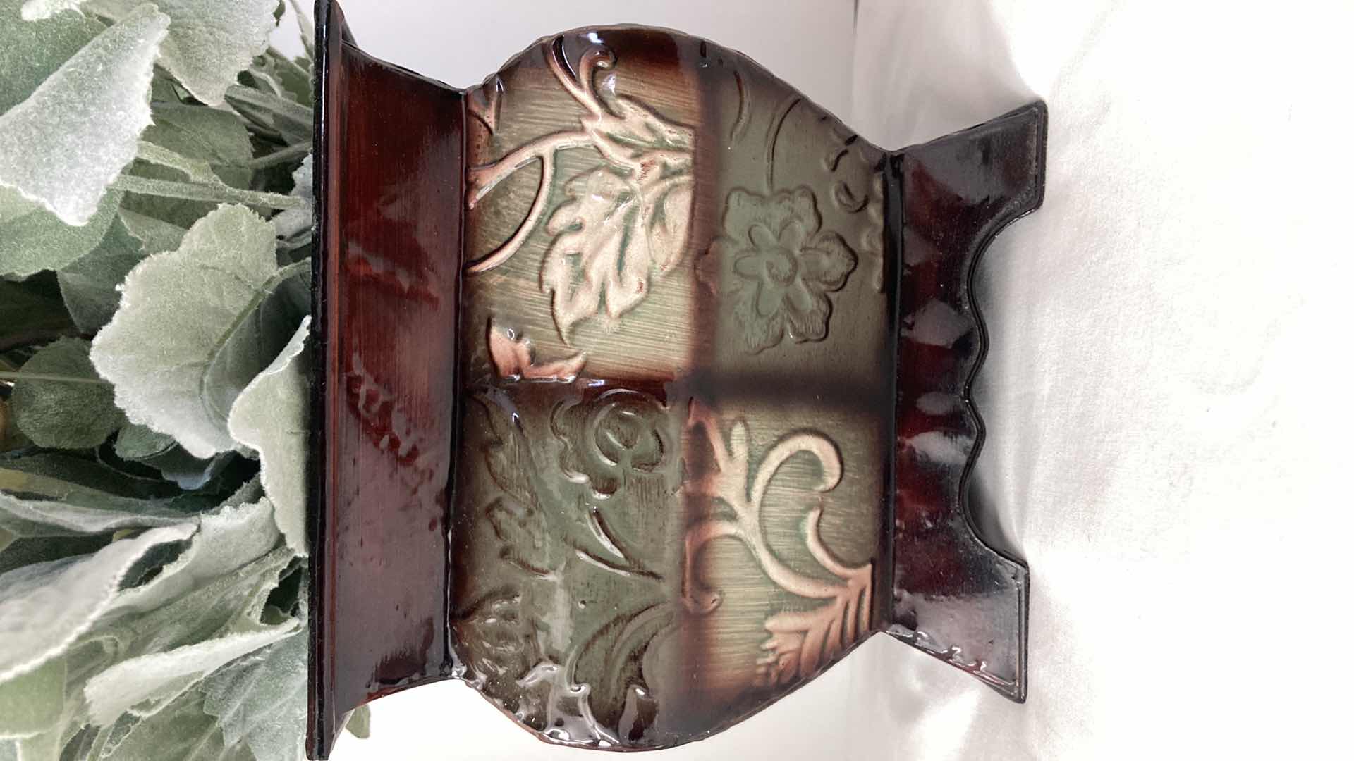 Photo 1 of FAUX SAGE PLANT FLORAL TIN PLANTER 8” X 8” H8”