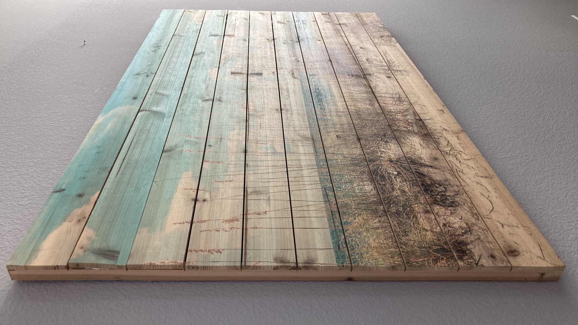 Photo 2 of BEACH SCENE WOOD PANEL ARTWORK 47” X 29.5”