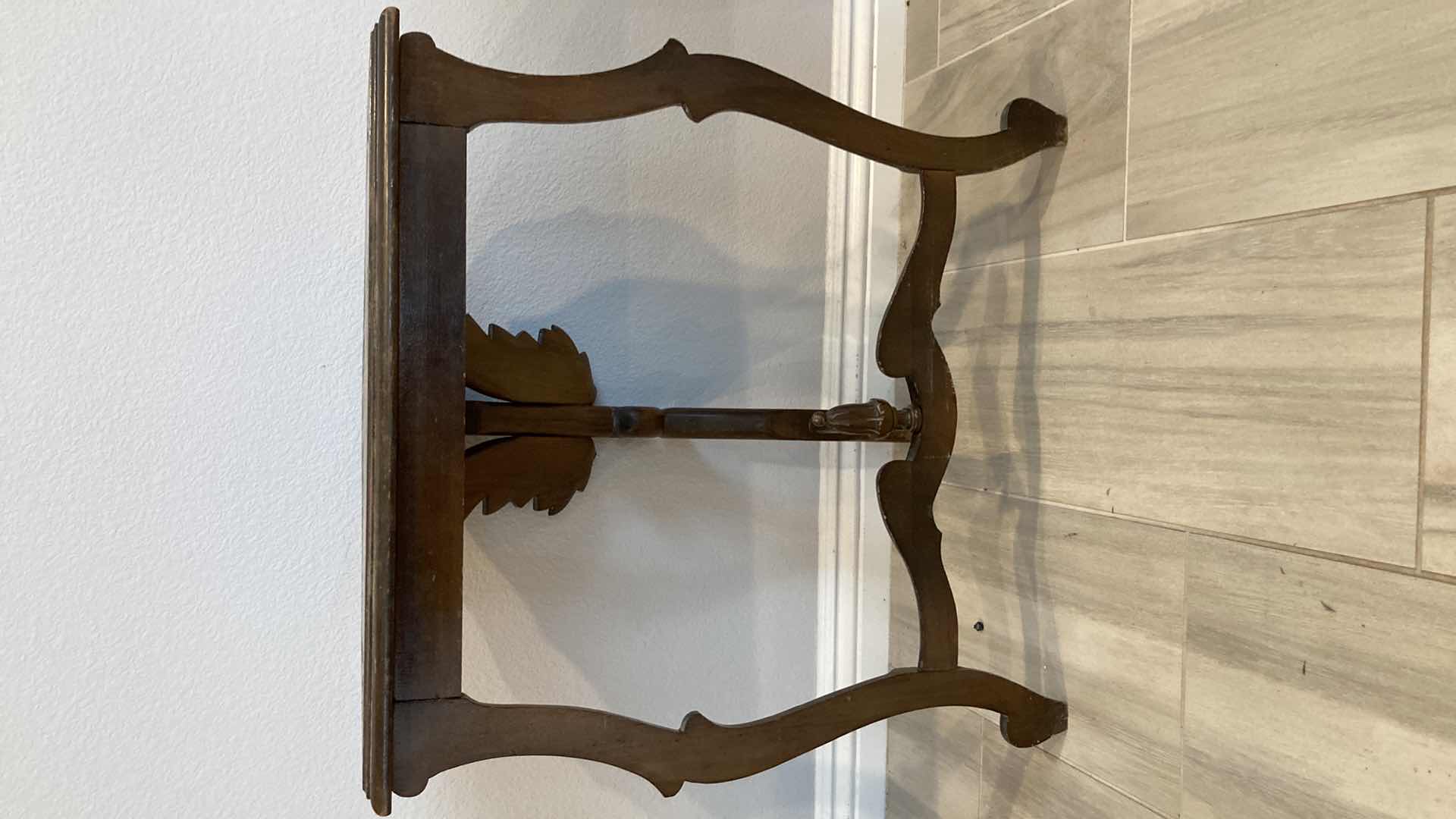 Photo 1 of ANTIQUE WOOD CARVED TABLE 24” X 14” H24”