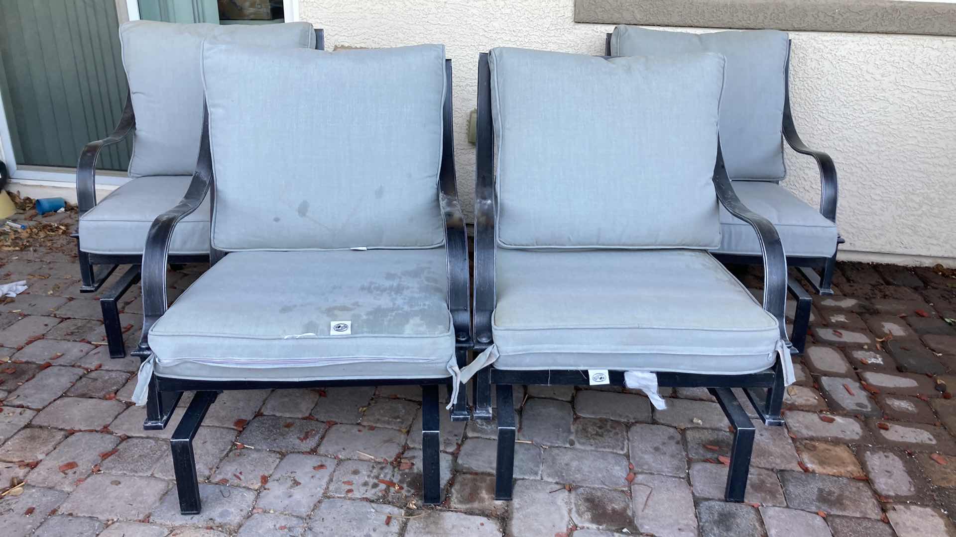 View 1 of HAMPTON BAY PATIO METAL CHAIRS W CUSHIONS (4) 27” X 30” H35.5”