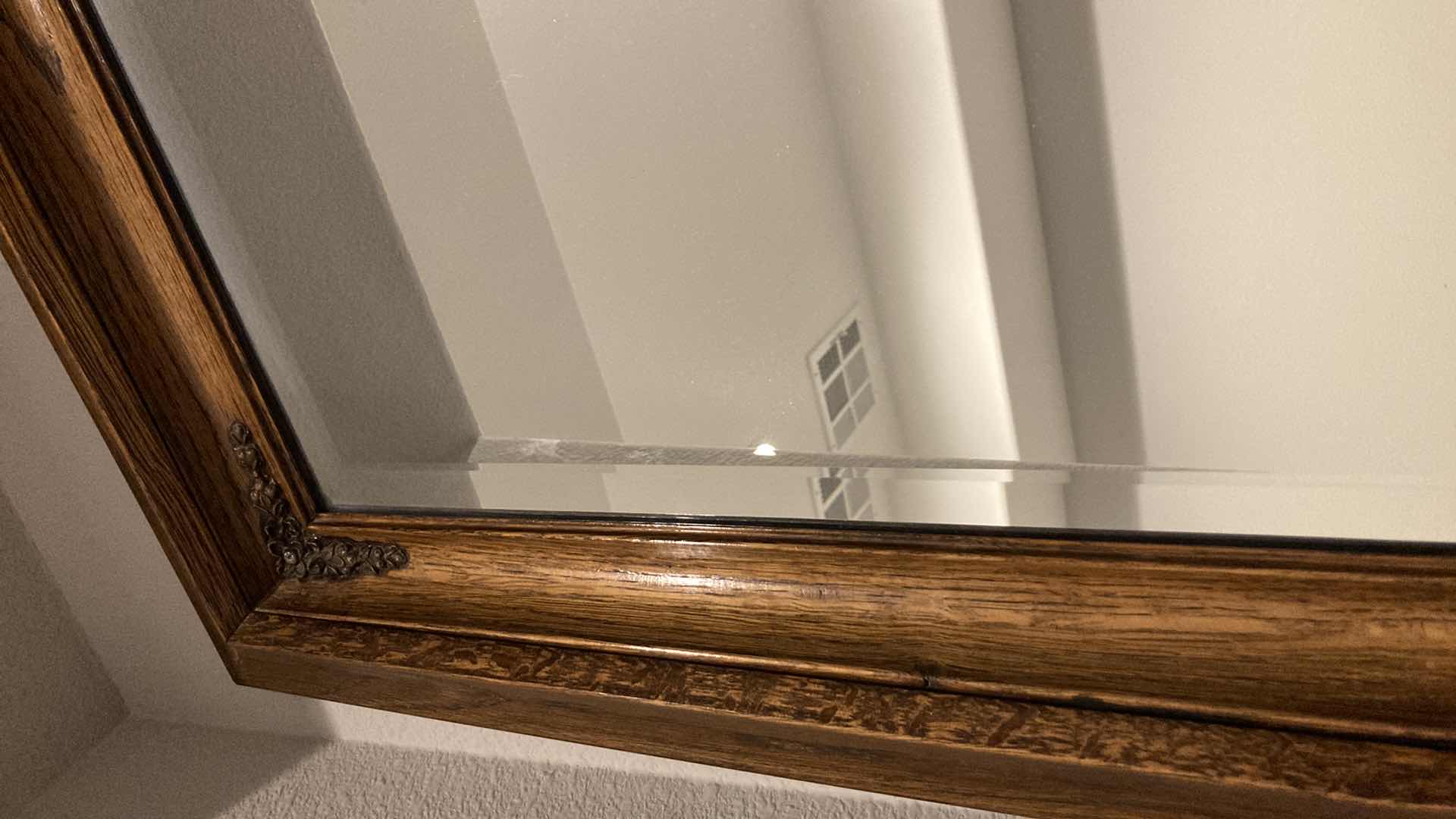 Photo 1 of EARLY CENTURY STYLE WOOD FRAMED MIRROR 37” X 55”