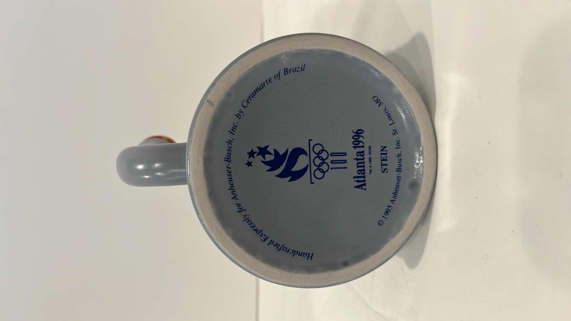 Photo 1 of ANHEUSER-BUSCH, INC. ATLANTA 1996 OLYMPIC GAMES STEIN, 100TH OLYMPIC GAMES, 1992, COA INCLUDED