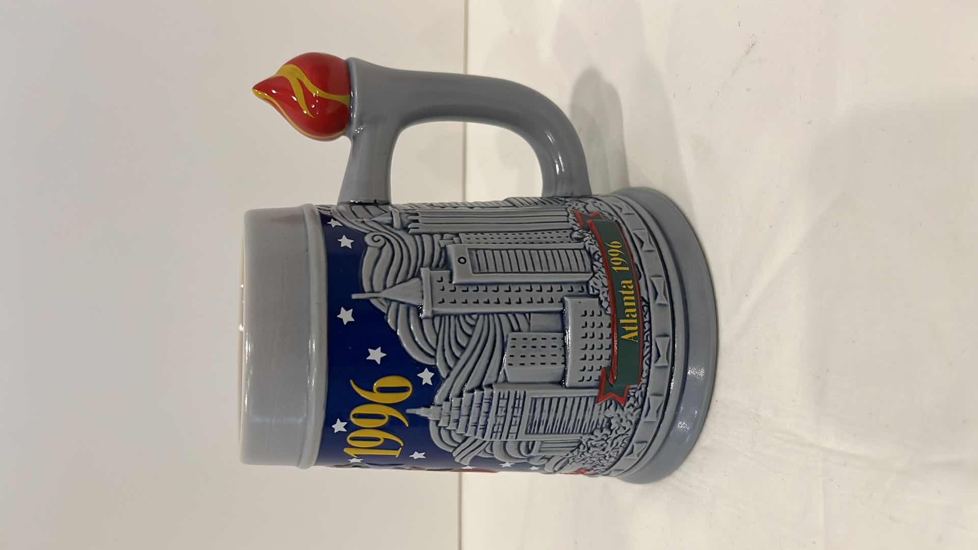 Photo 1 of ANHEUSER-BUSCH, INC. ATLANTA 1996 OLYMPIC GAMES STEIN, 100TH OLYMPIC GAMES, 1992, COA INCLUDED