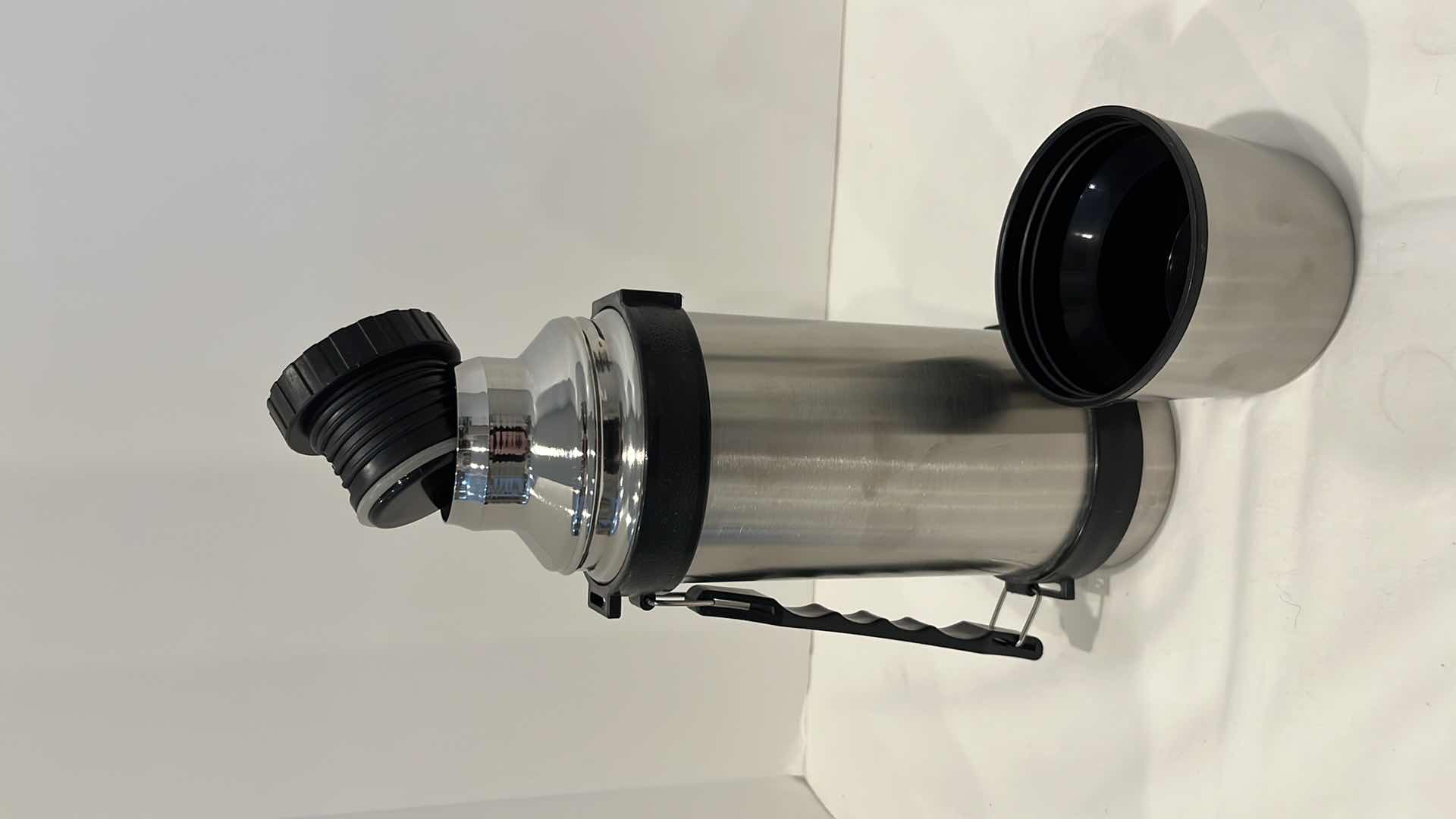 View 2 of STAINLESS STEEL 32 OZ VACUUM PORTABLE INSULATED TRAVEL FLASK BOTTLE
& 12 CUP COFFEE POT
