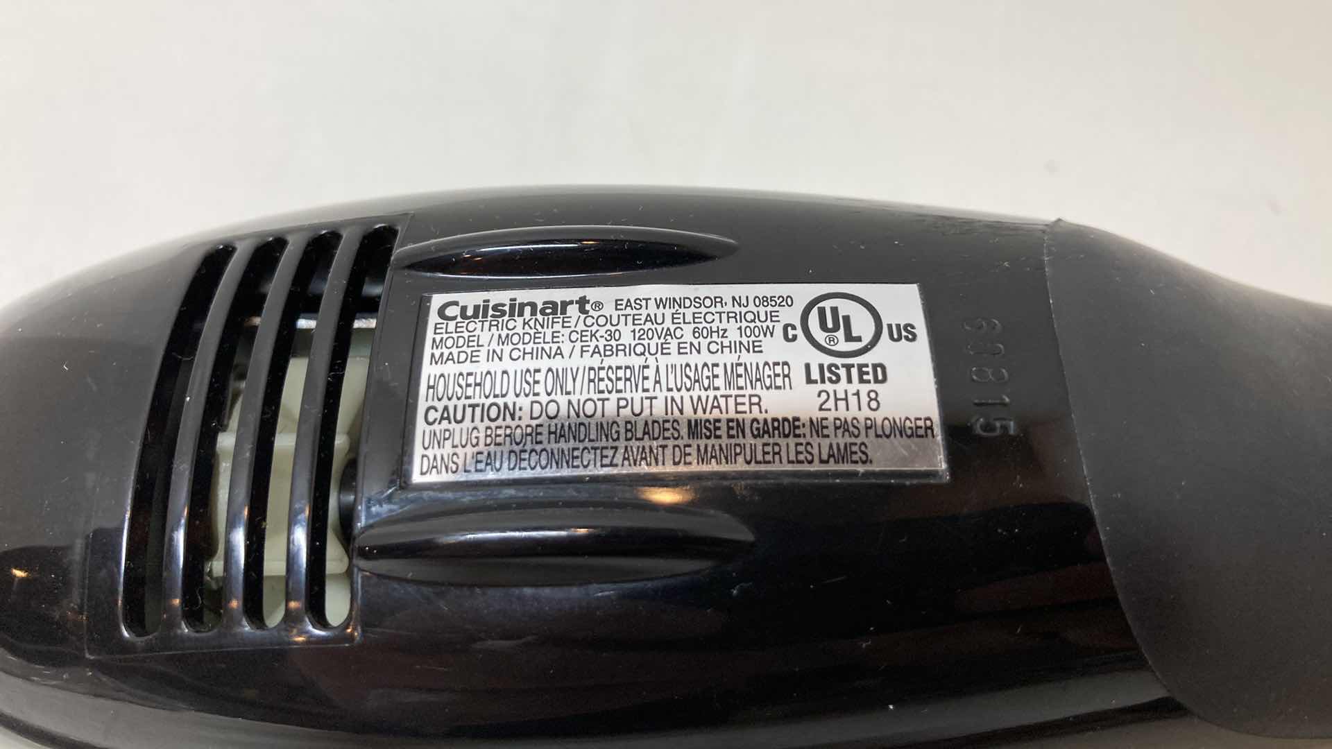 Photo 1 of CUISINART ELECTRIC KNIFE MODEL CEK30