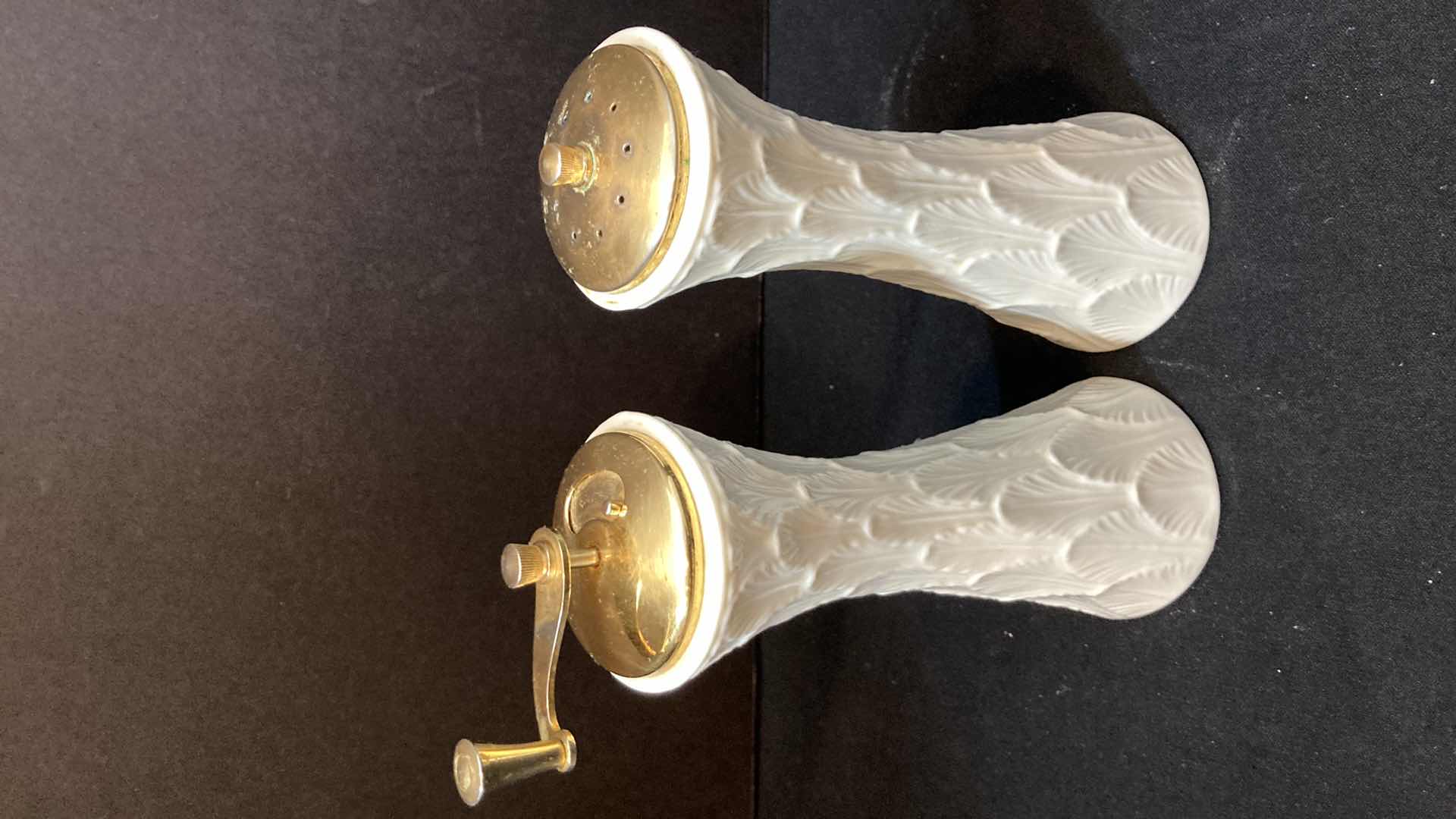 Photo 1 of LENOX FINE PORCELAIN SALT SHAKER & PEPPER GRINDER H8”