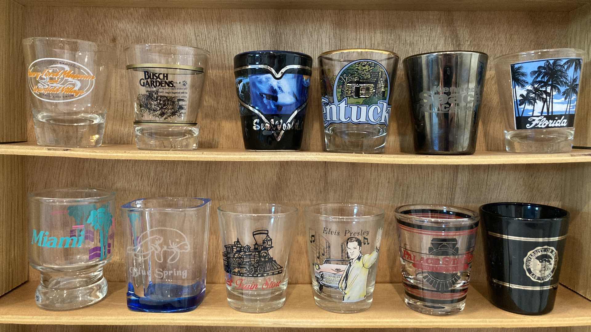 Photo 1 of SHOT GLASS COLLECTION W GLASS DOOR WOOD CABINET