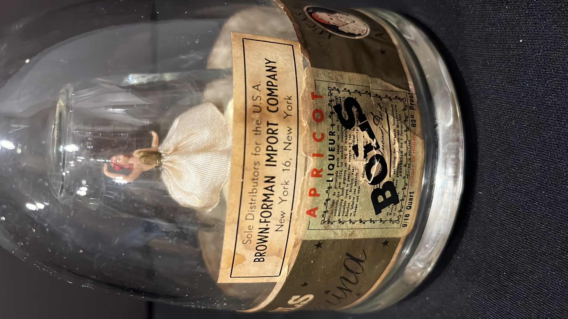 Photo 1 of BOLS BALLERINA FUNCTIONAL DECANTER MUSIC BOX, CIRCA 1960