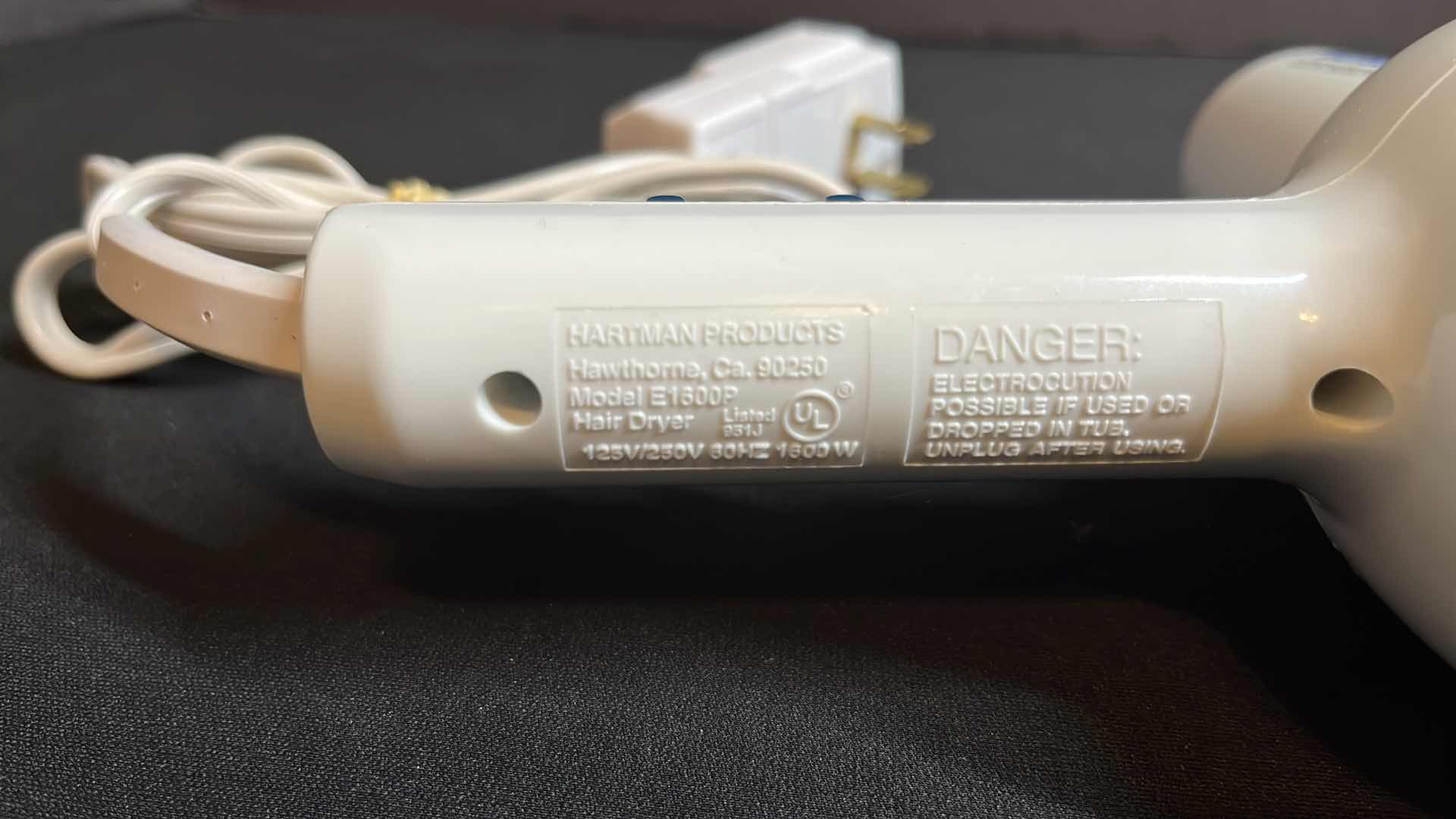 Photo 1 of BLACK&DECKER LIGHT N EASY SPRAY STEAM DRY IRON, HARTMAN PROTECH 1600 BLOW DRYER (MODEL E1600P) & VINTAGE STYLE LAUNDRY SERVICE METAL TIN DECOR 13” X 9”