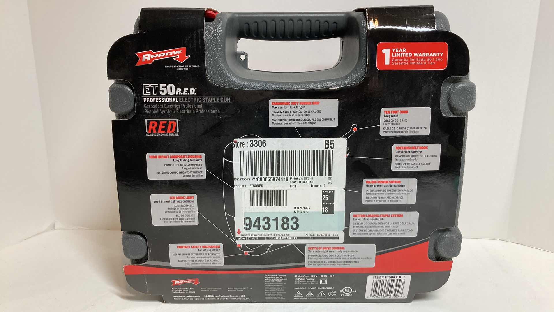 Photo 1 of ARROW PROFESSIONAL ELECTRIC STAPLE GUN MODEL ET50