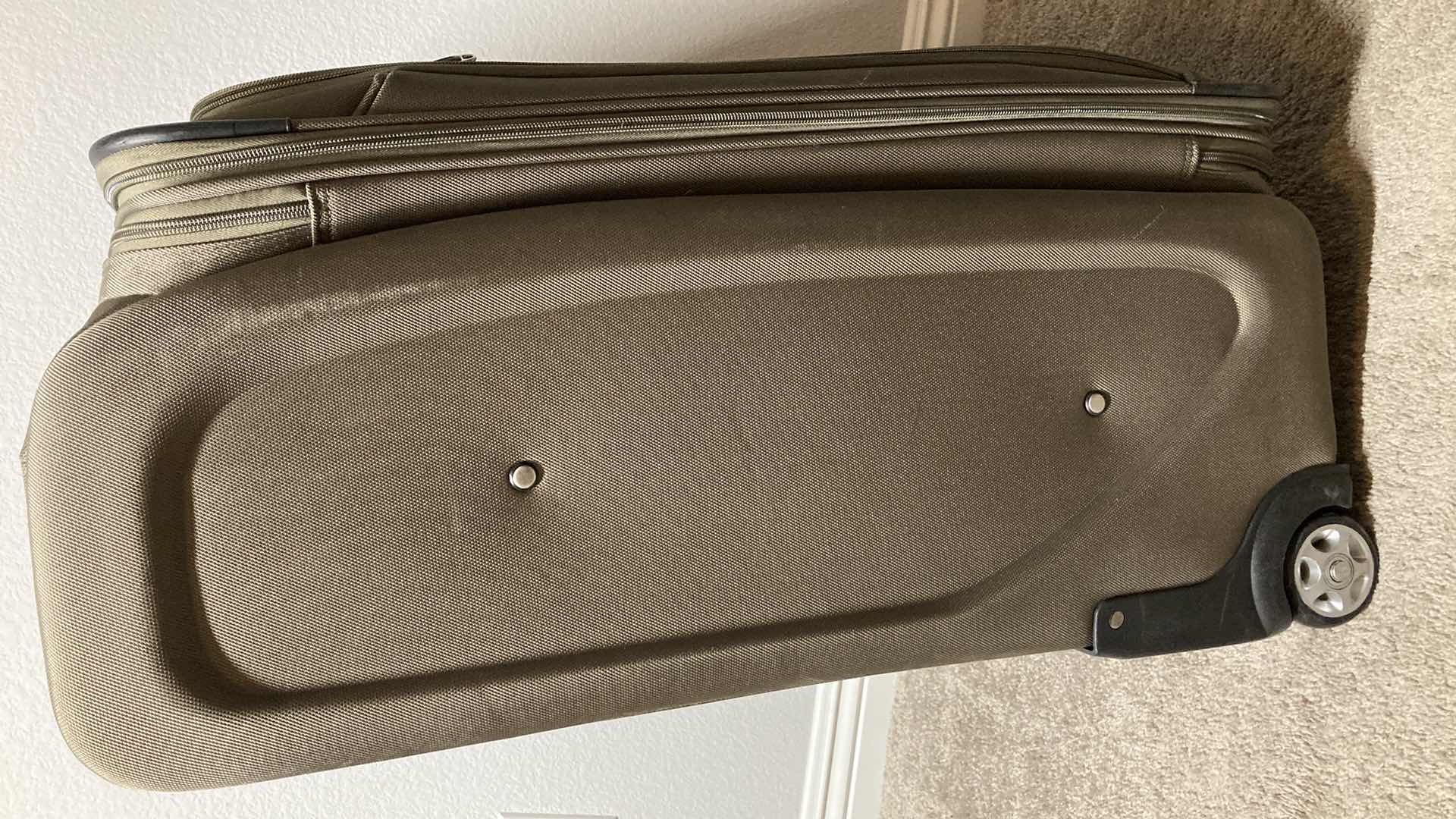 Photo 1 of SAMSONITE OLIVE DRAB ROLLING LUGGAGE BAG W SUIT BAG 20” X 14” H30”