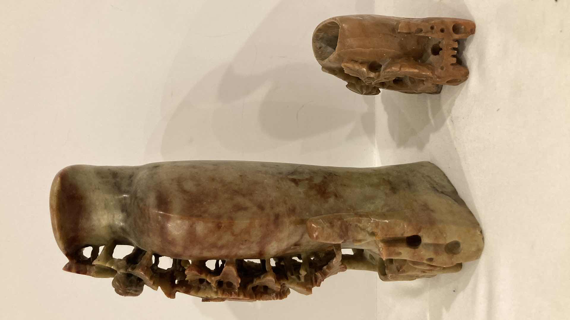 Photo 1 of CARVED STONE DECOR (2) 4.5” X 8”