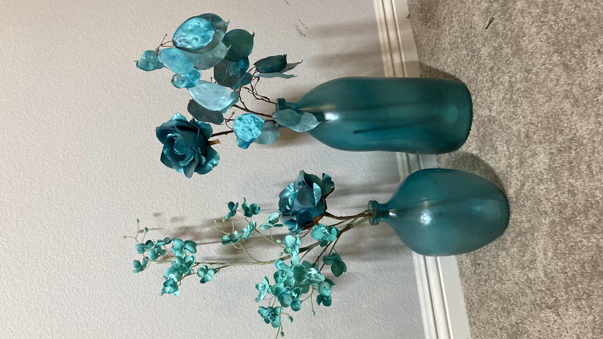 Photo 1 of TEAL FLORAL DECOR (4) W TEAL CORAL