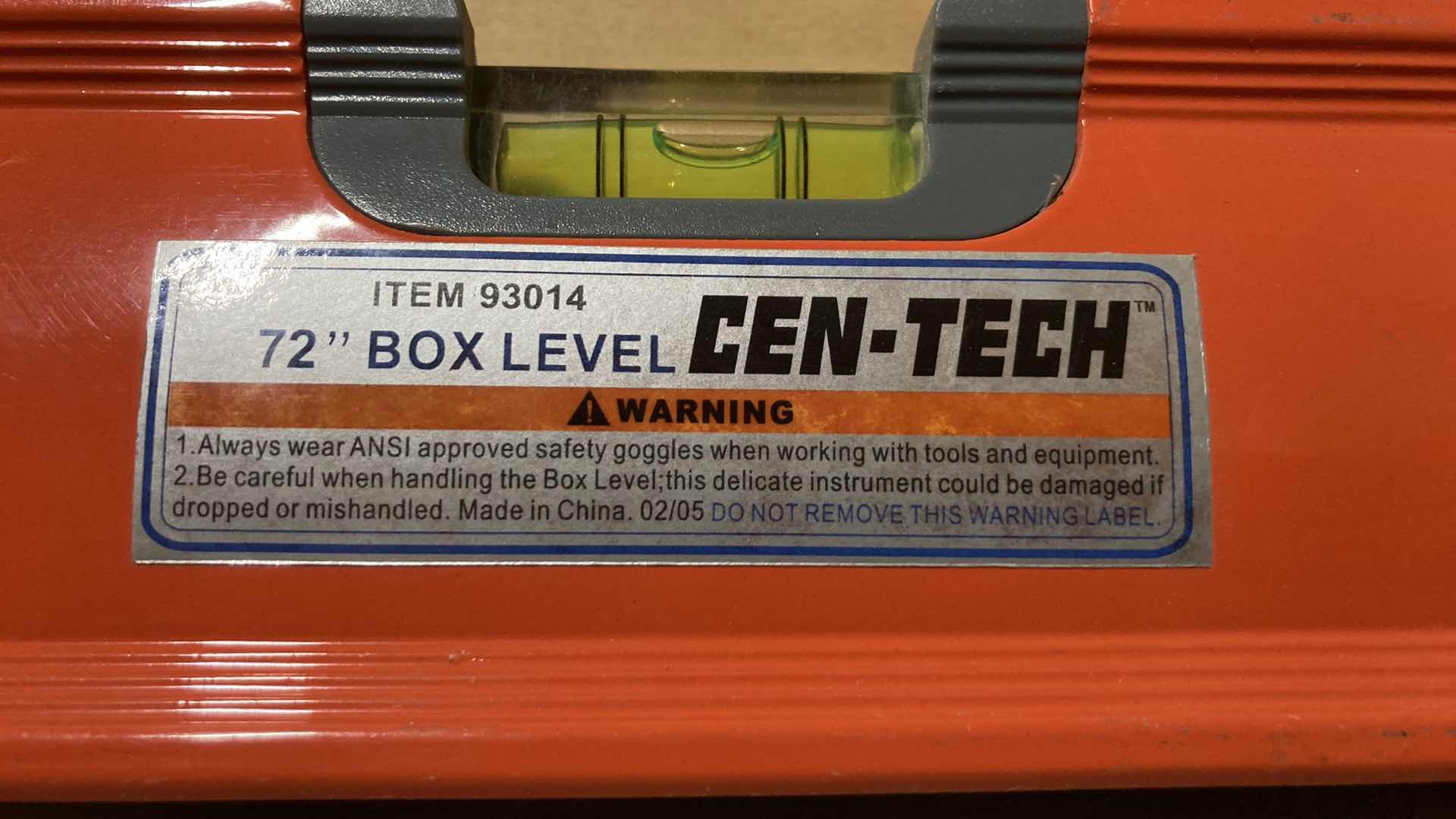 Photo 2 of CEN TECH 72” BOX LEVEL W EMPIRE 48” LEVEL