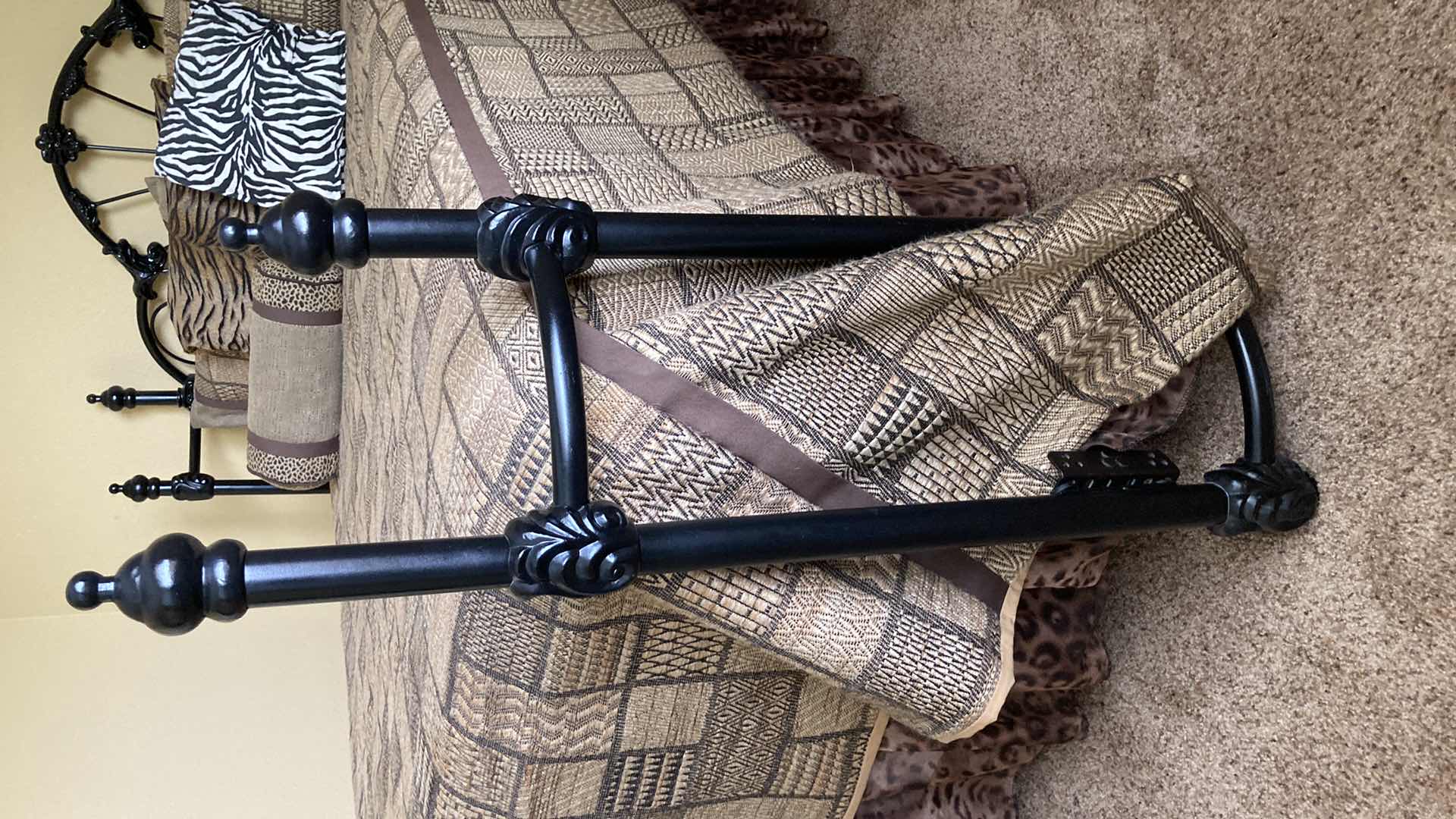 Photo 5 of SAFARI THEME BLACK FULL SIZE METAL BED FRAME & BEDDING W MATTRESS & BOX SPRING