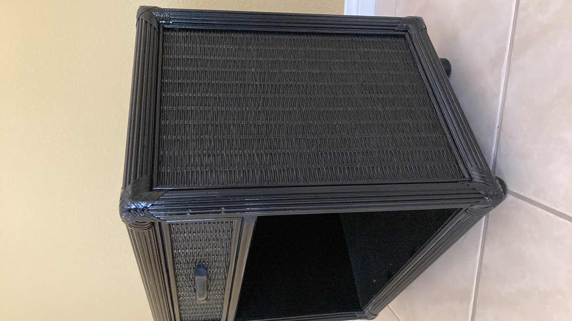 Photo 1 of BLACK WICKER FINISH NIGHTSTAND 22” X 15” H22”